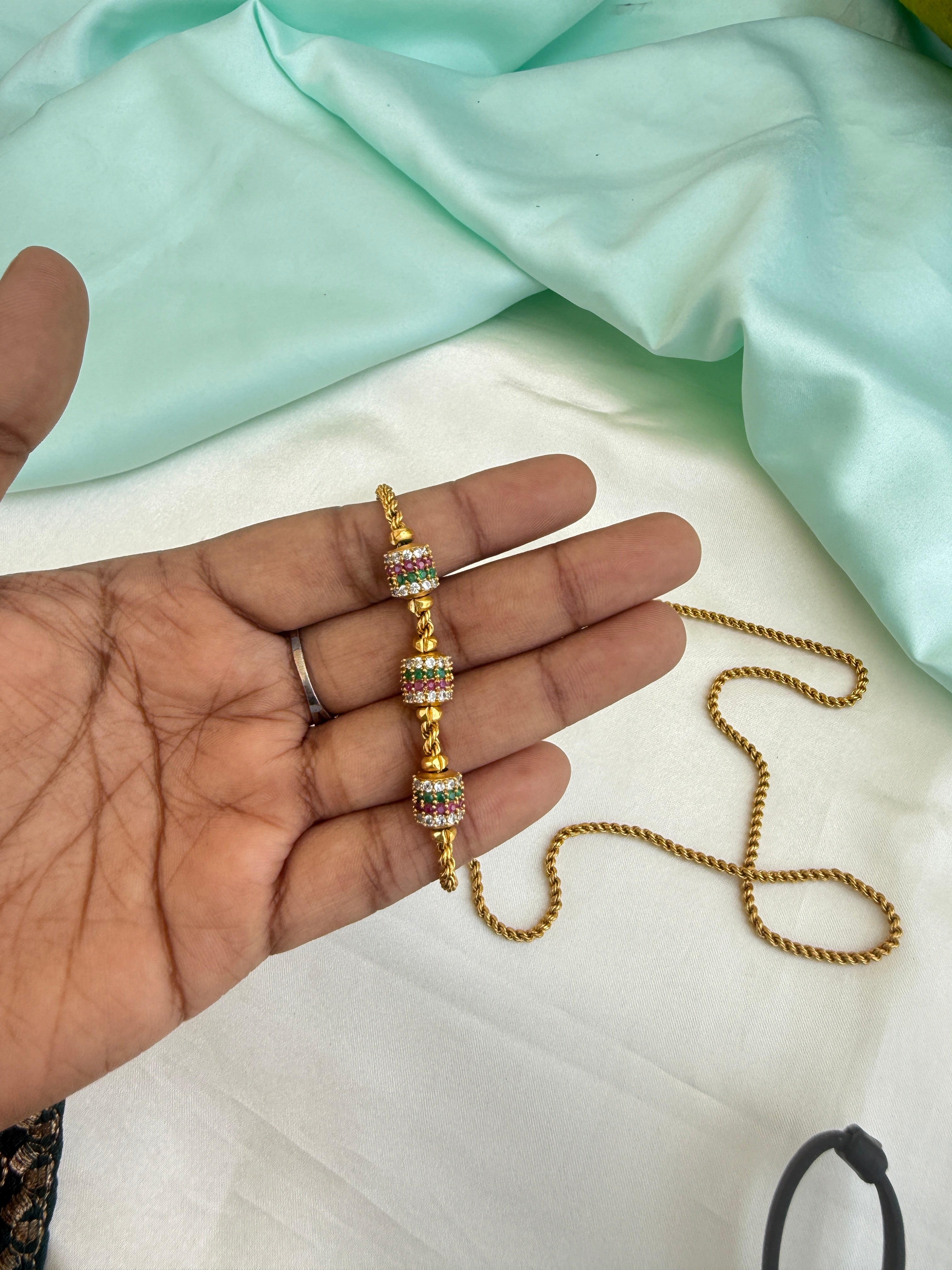 Tc053 Panchaloham unpolished 26 inches thali chain