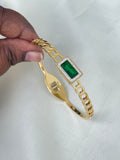 2 green rectangle stone bracelet BR501