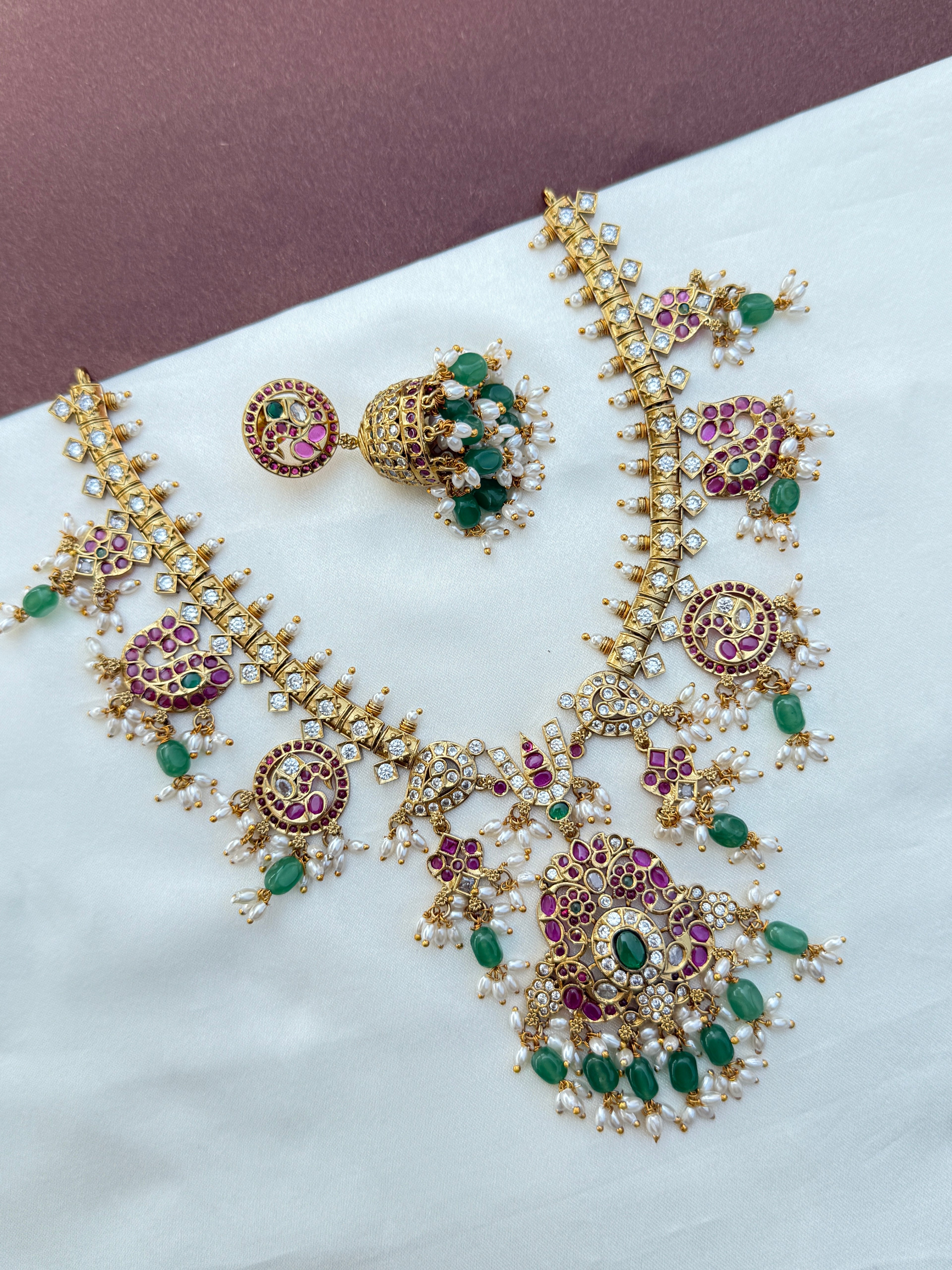 Ns577 lord venkateshwara namam guttapusalu neckset