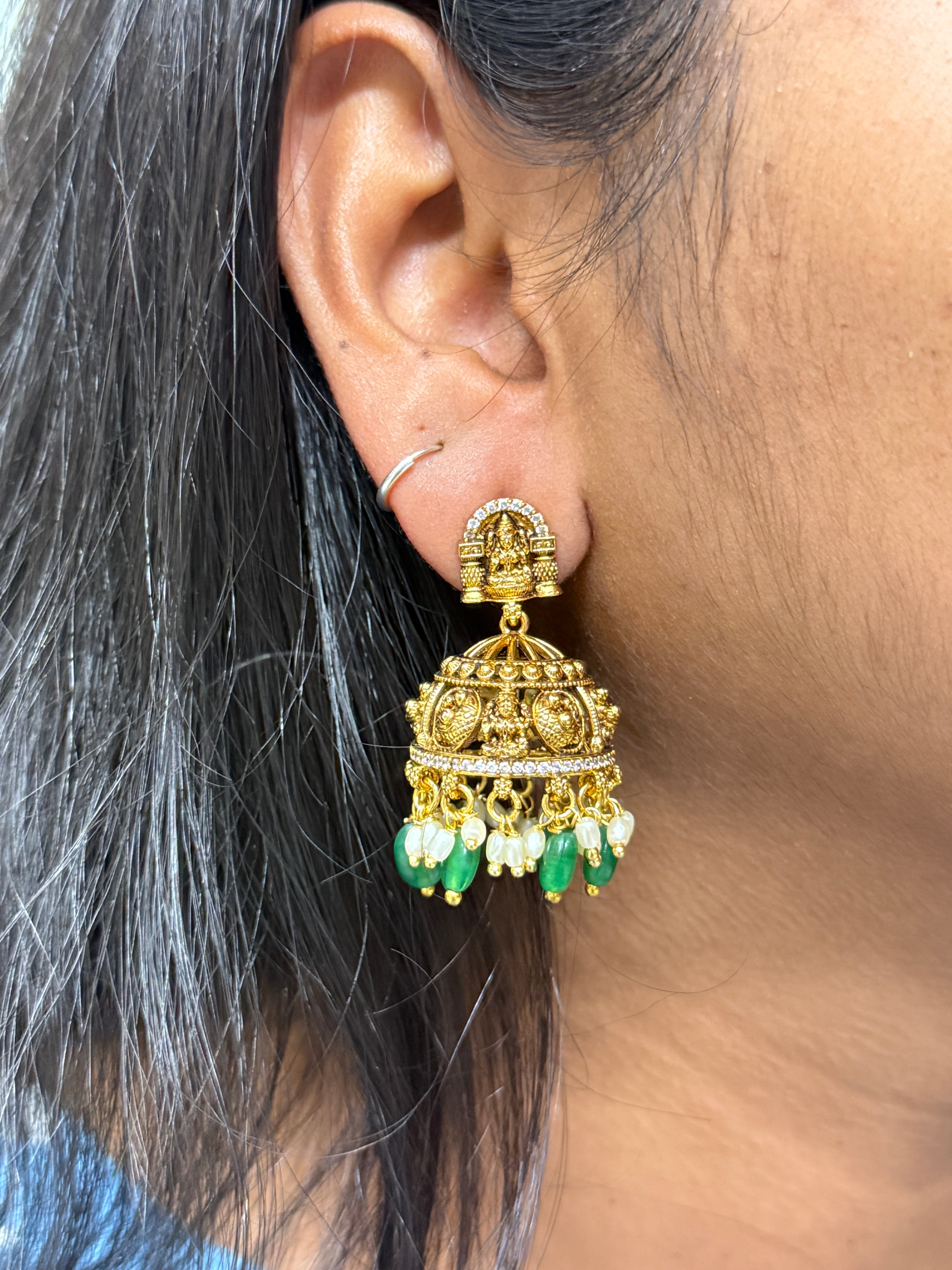 Er92 nakshi Lakshmi Devi butta Earrings