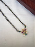 2 lines short lord Venkateswara Swamy Black Beads BB5164