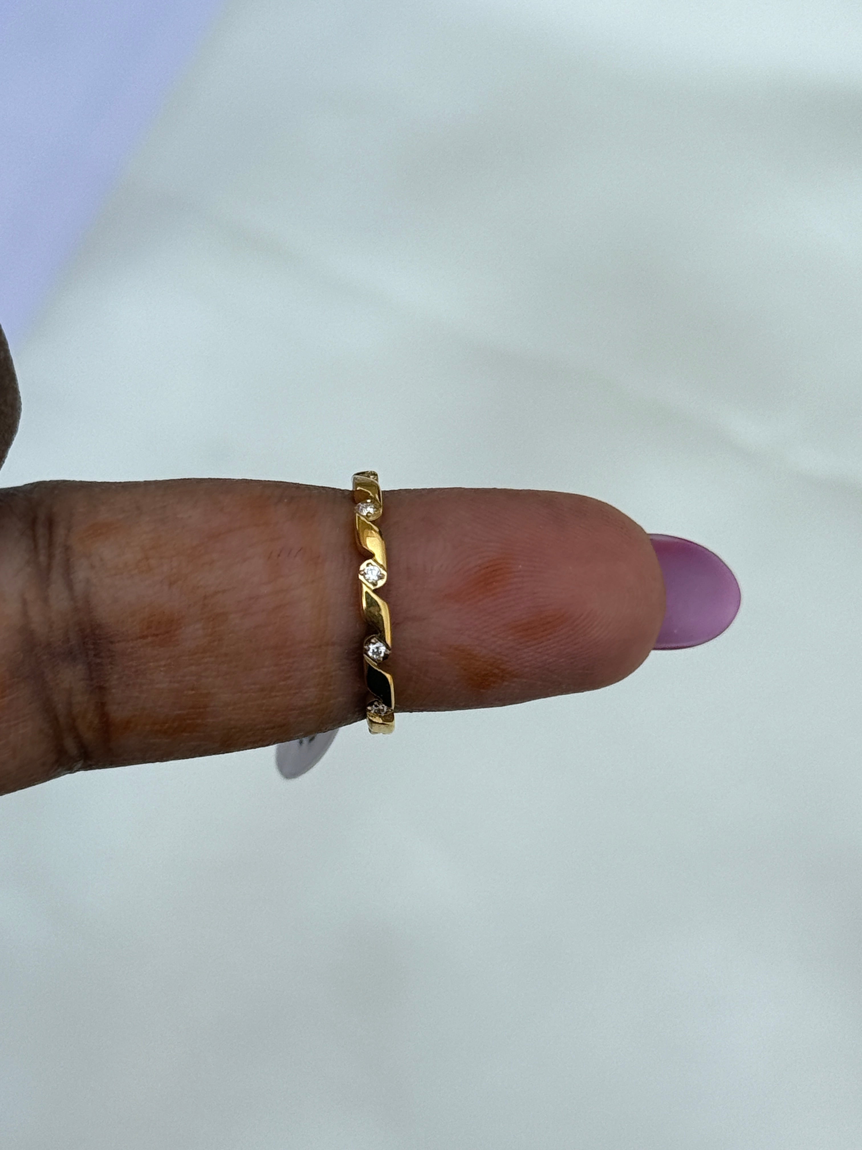 Rg064 anti tarnish 6 stones finger ring