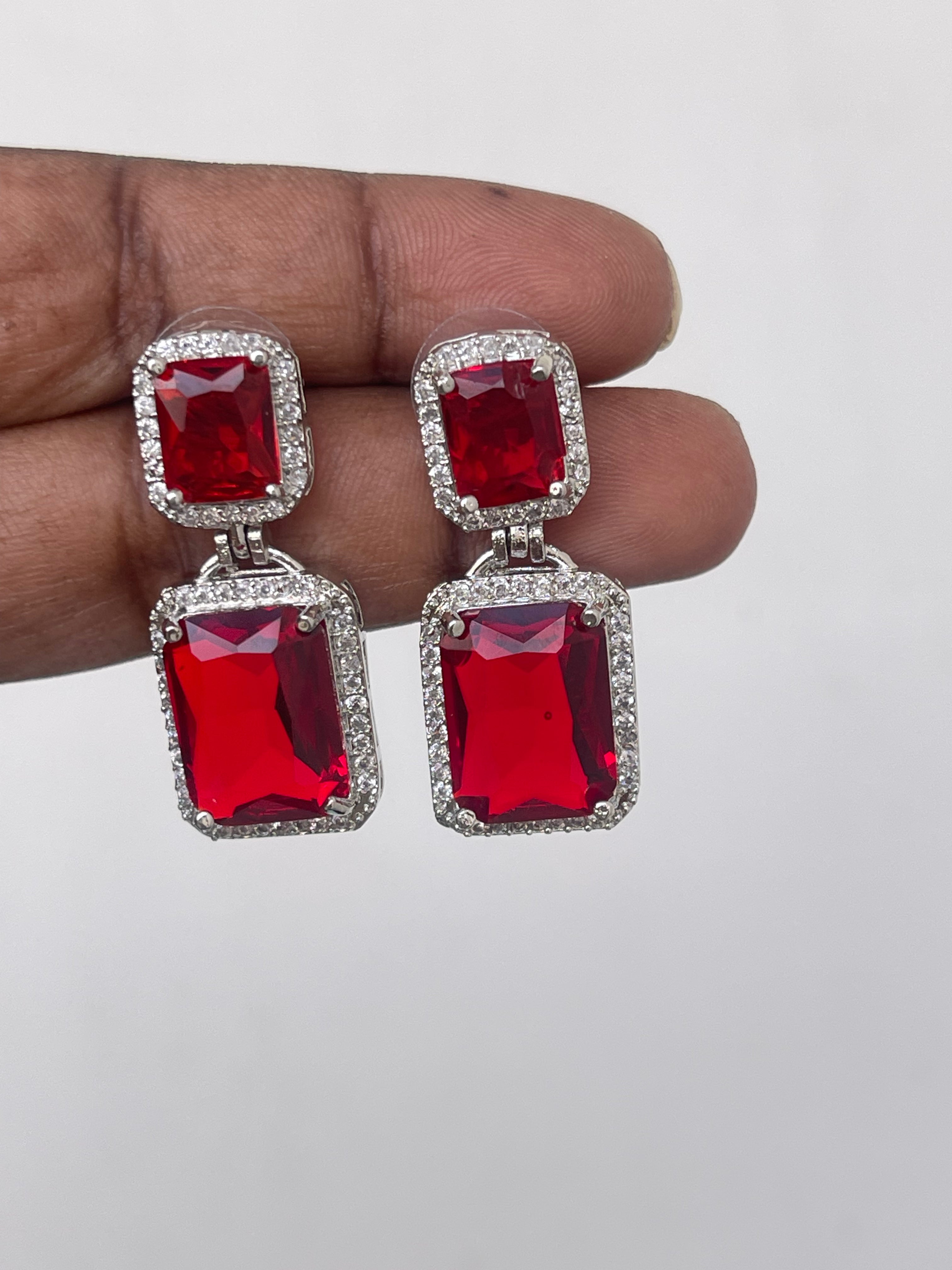 Square shape Western earrings