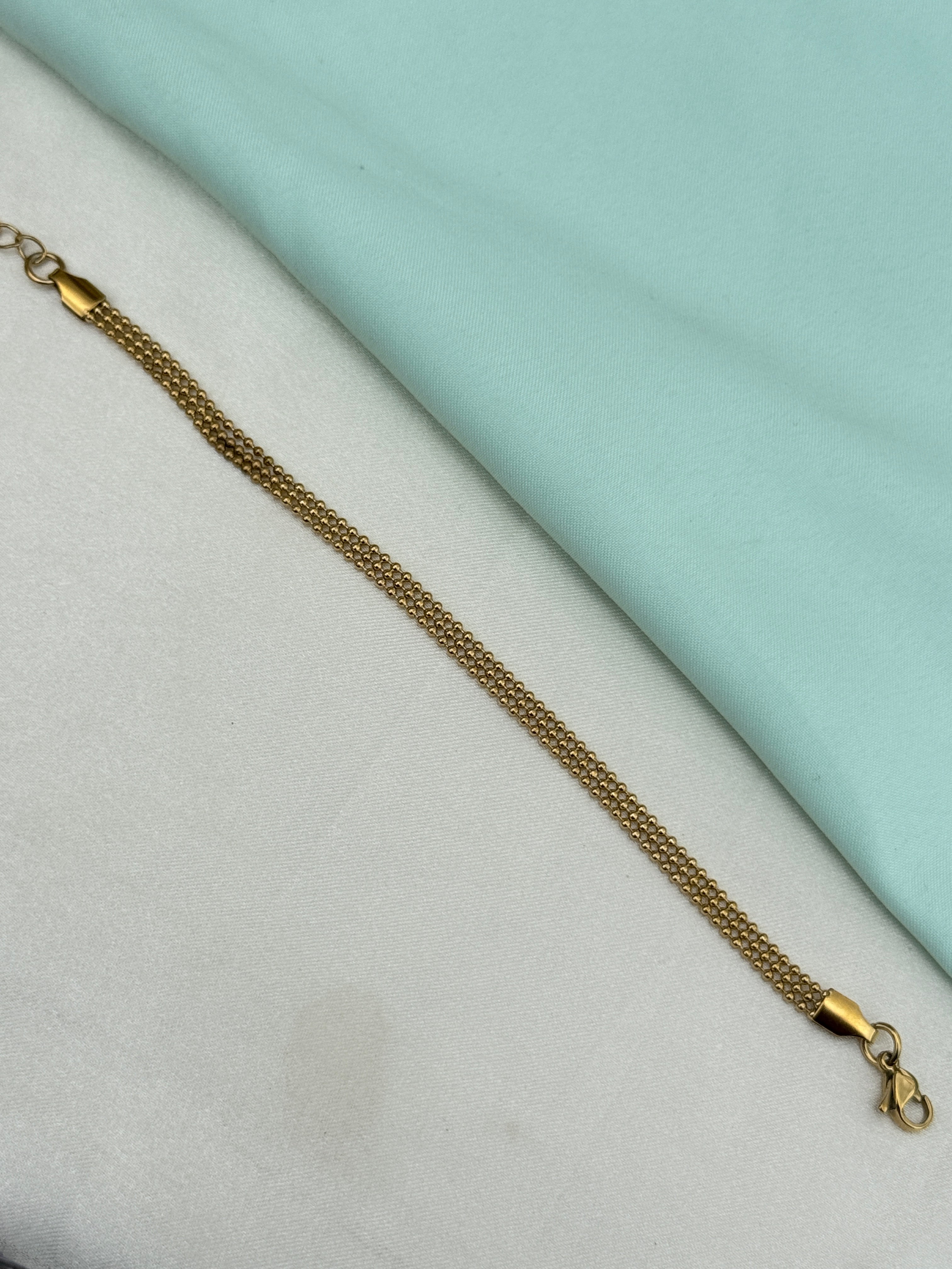 Ab629 anti tarnish plain 8 inches 2.6 to 2.8 size adjustable chain bracelet