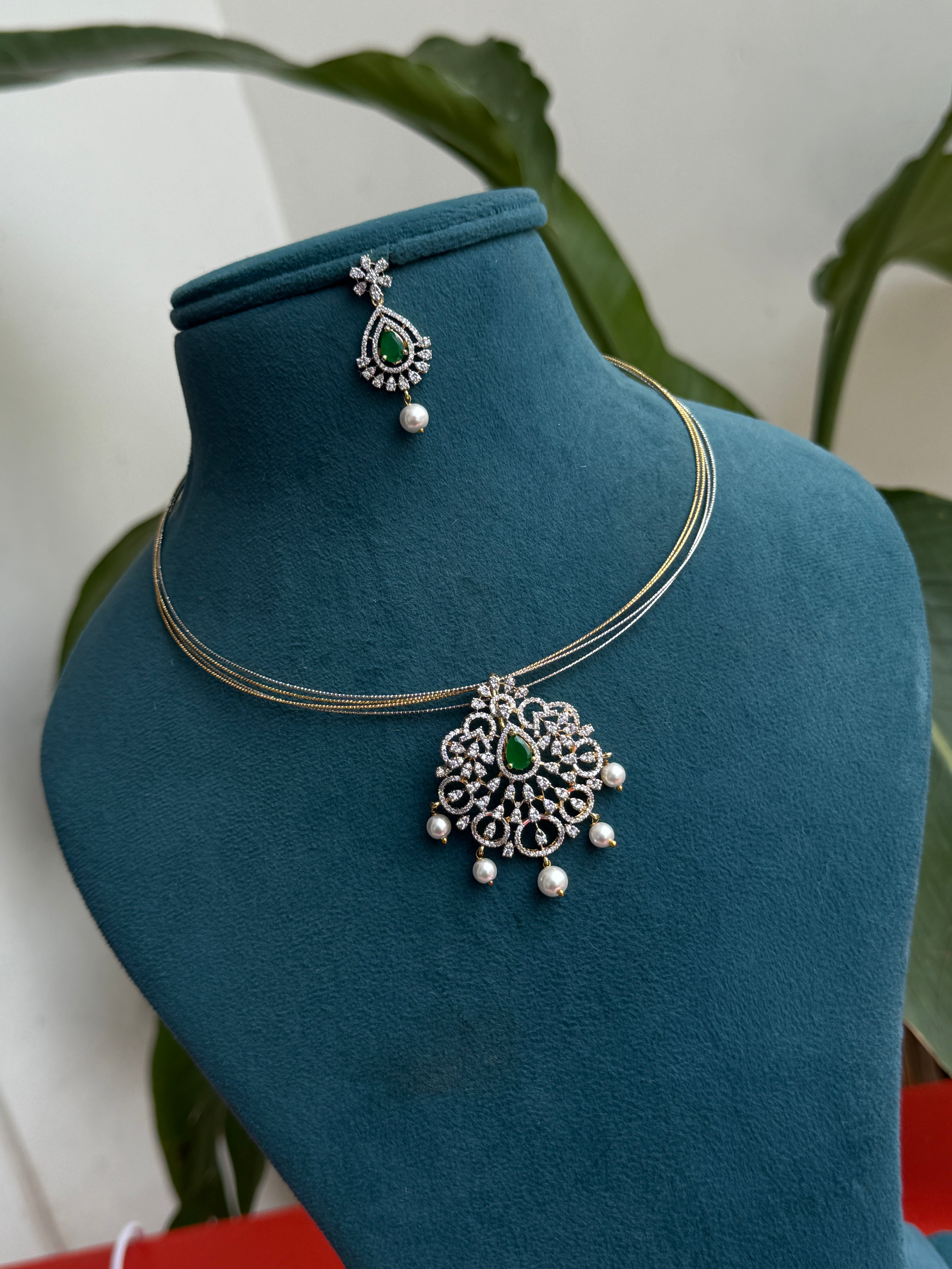 Hs001 gold silver hasli with diamond finish pendant