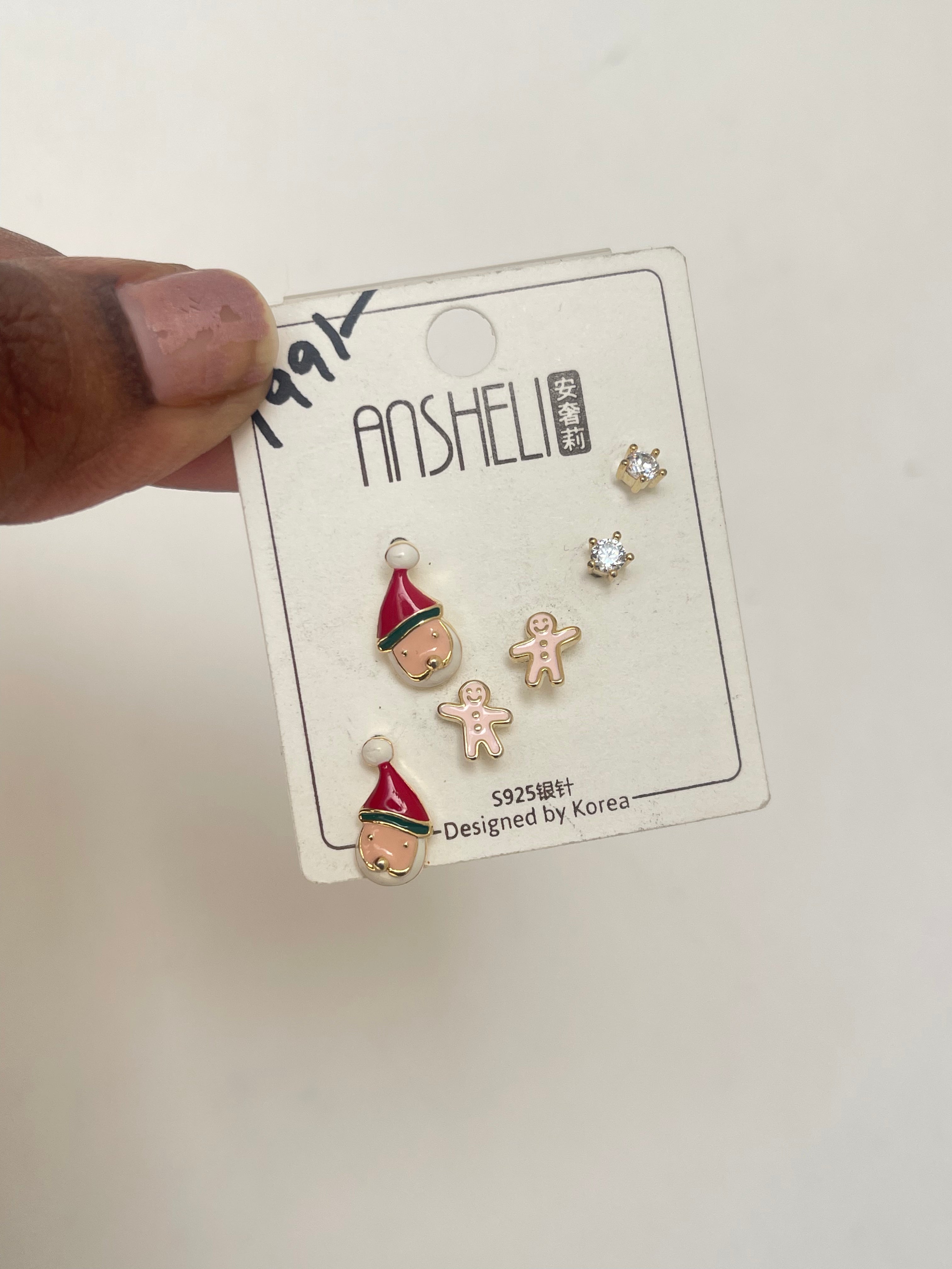 Santa pack of 3 studs