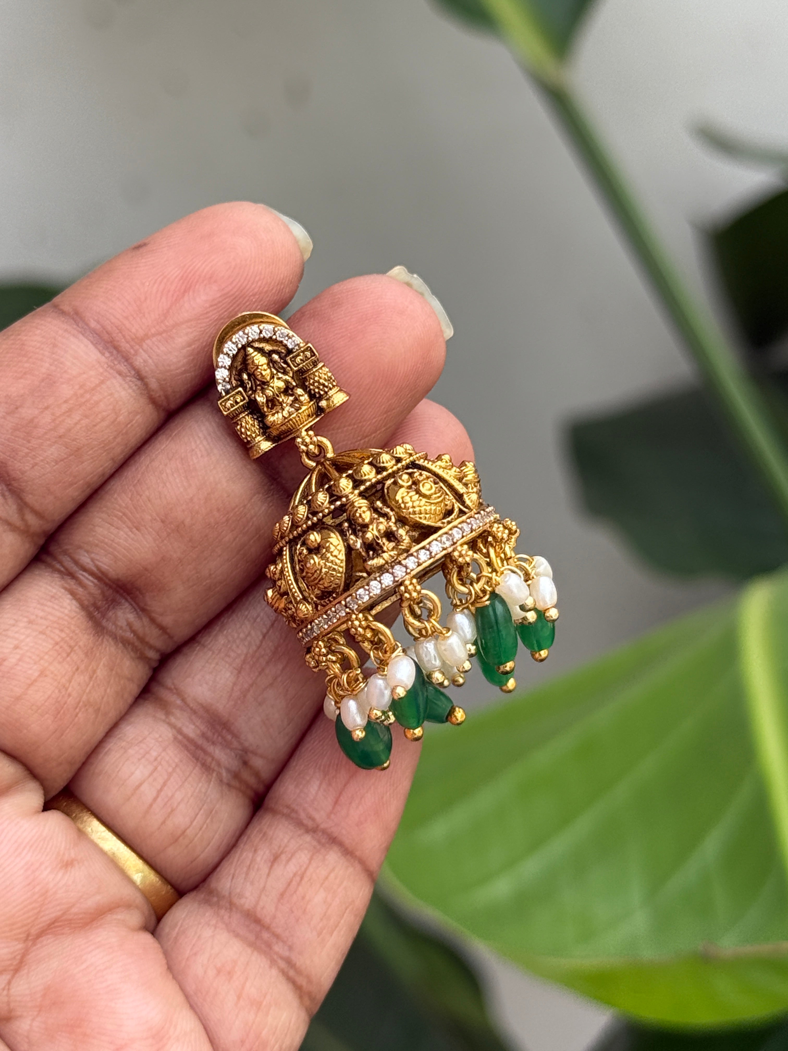 Er92 nakshi Lakshmi Devi butta Earrings