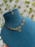 Ns872 multi flowers leaf short neckset with earrings