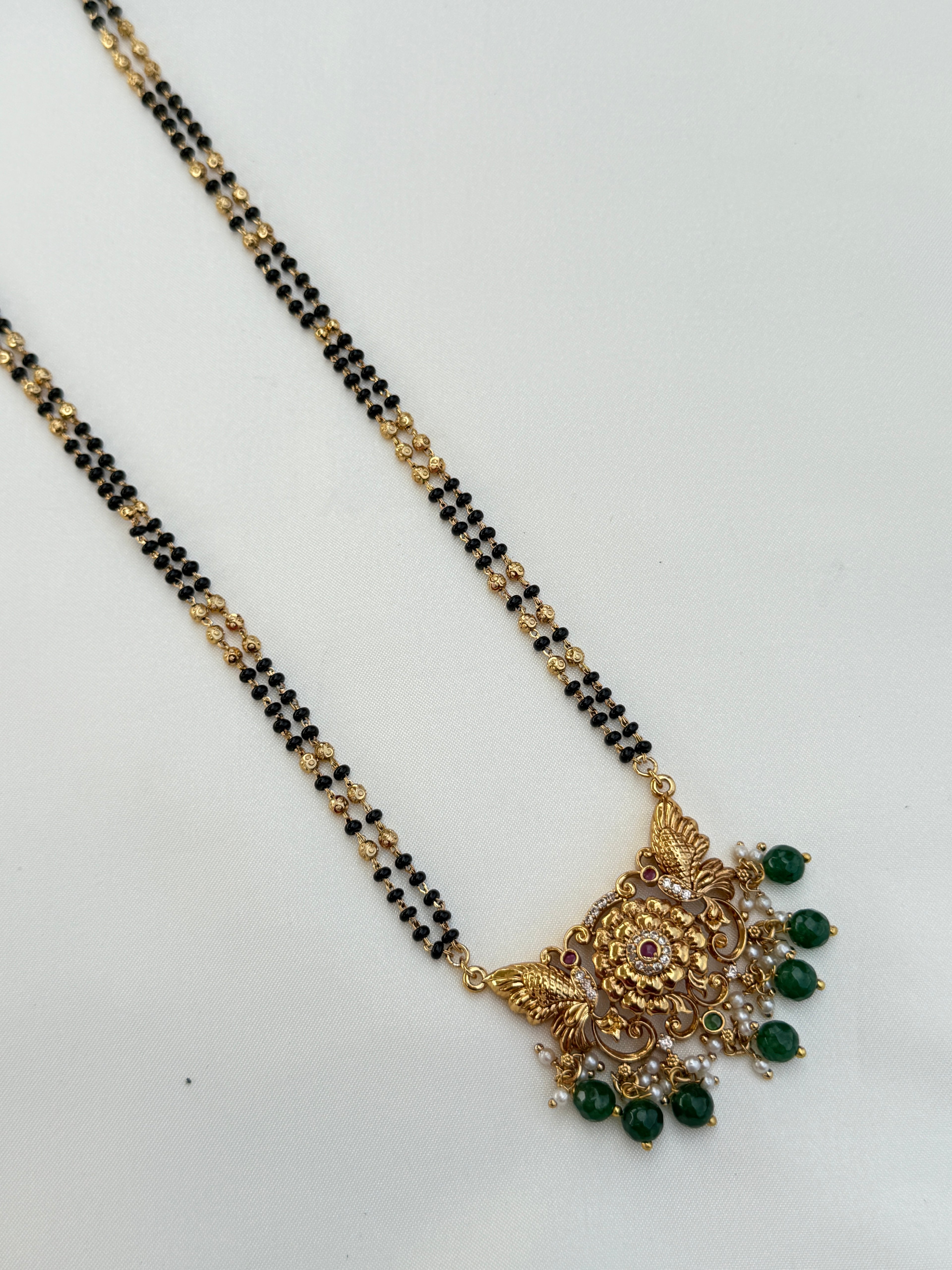 Bb043 long blackbeads chain 2 lines