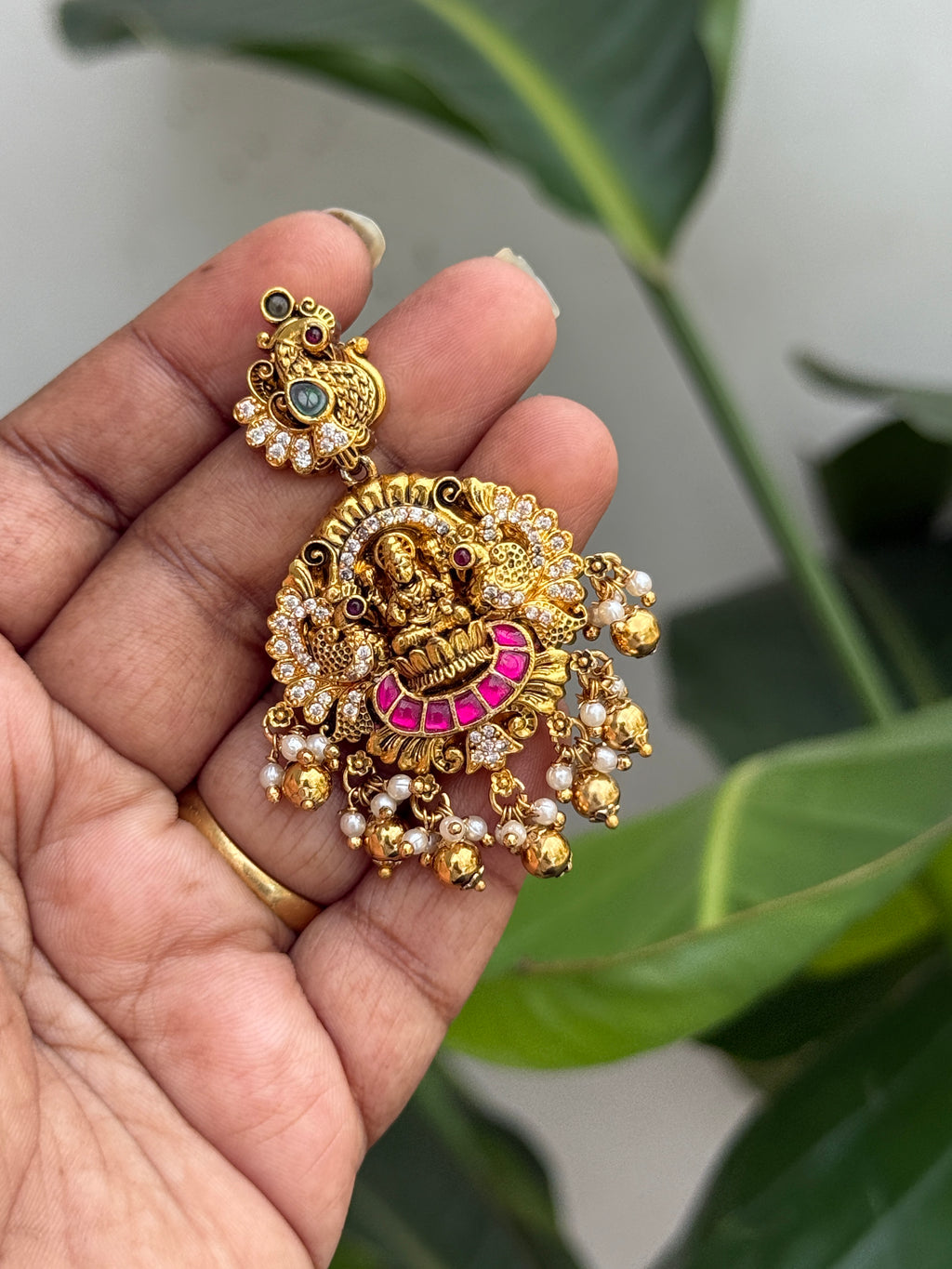 Er80 jadau kundan lakshmi devi Earrings
