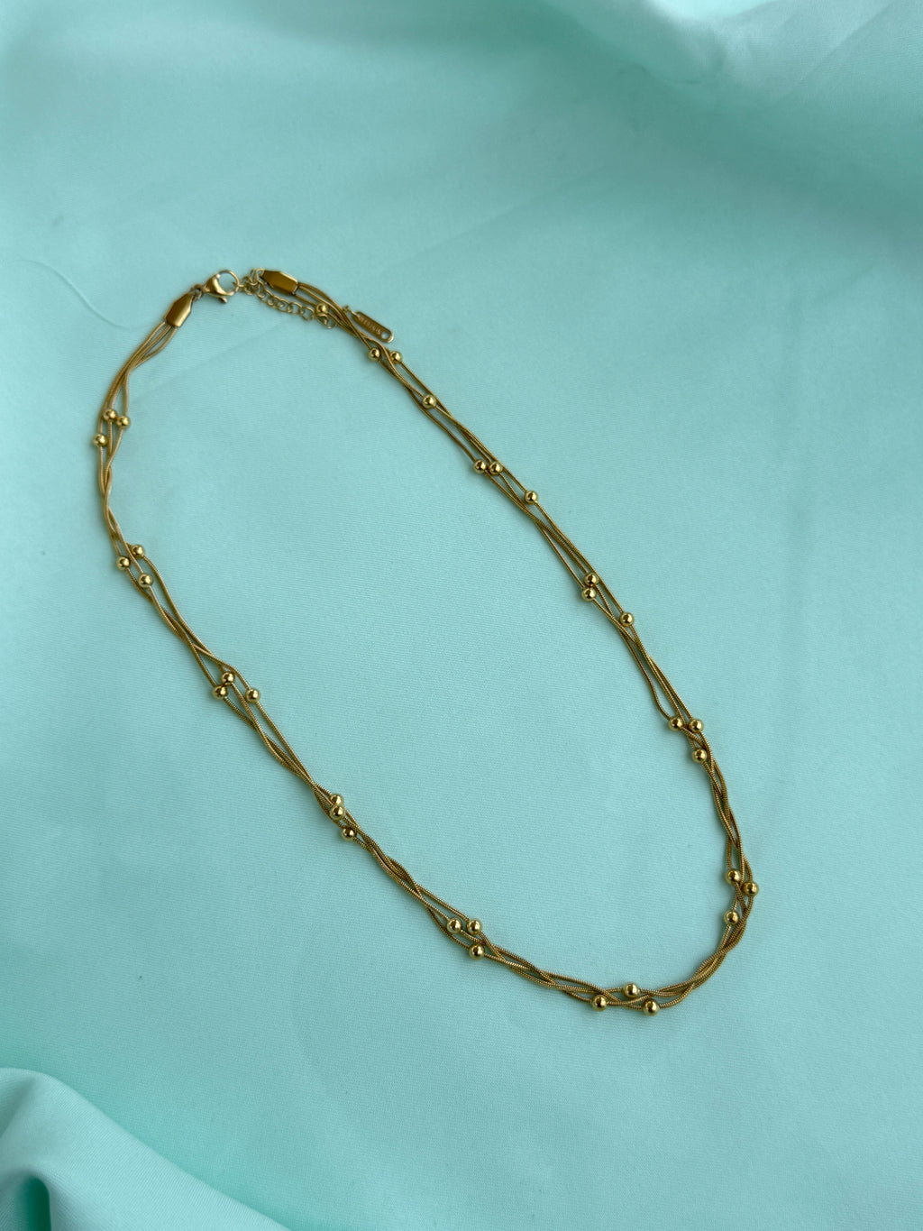 DC121 anti tarnish gold bolls 3 layer's 18inches adjustable Daily Wear chains