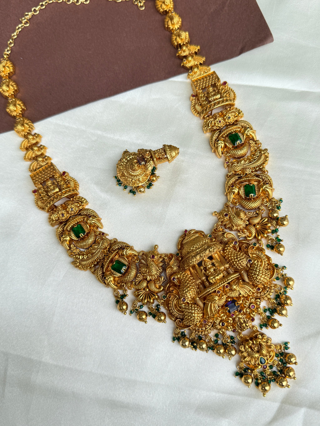Lh2029 3D Lakshmi Devi nakshi haram with earrings
