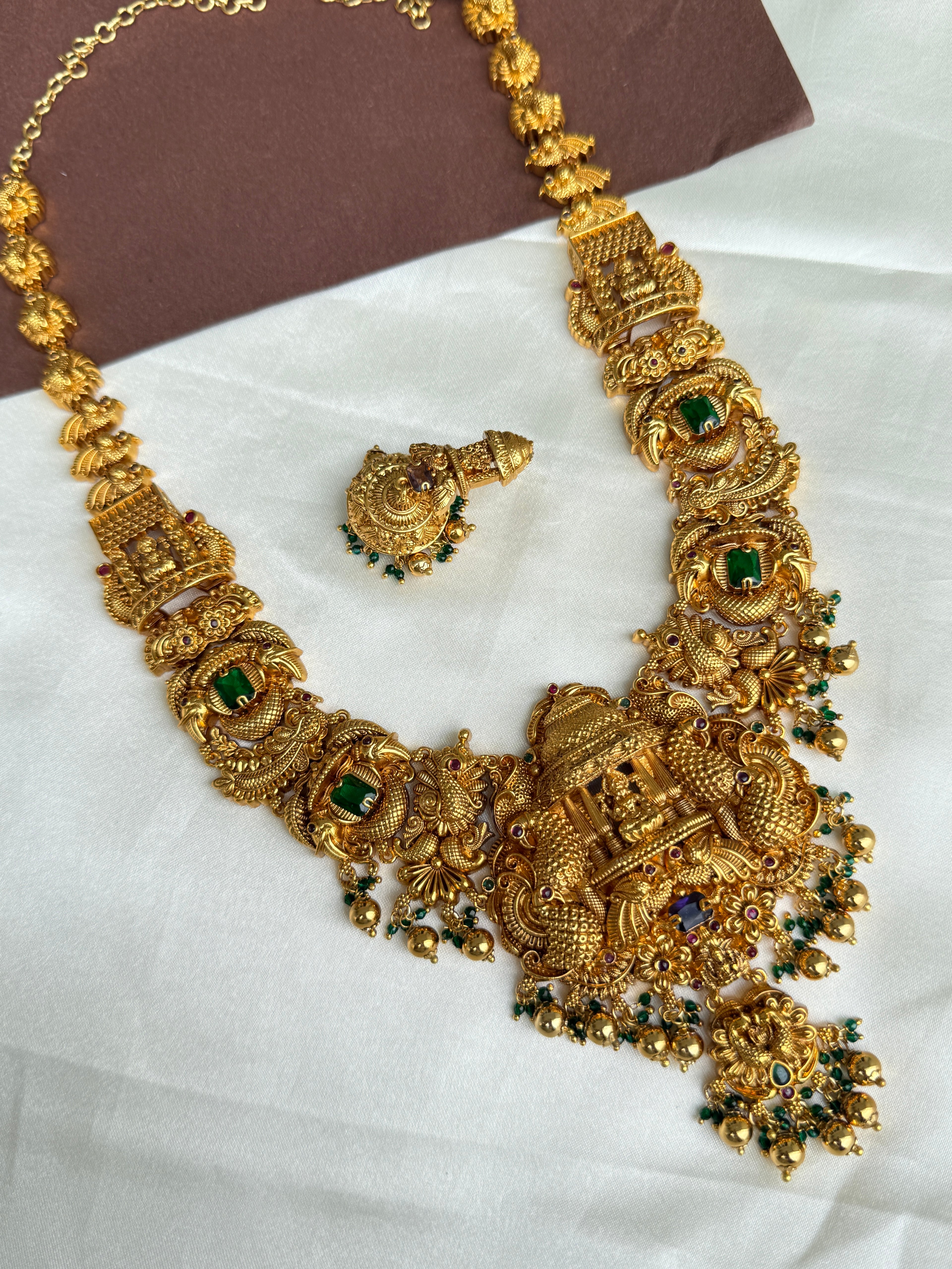 Lh2029 3D Lakshmi Devi nakshi haram with earrings