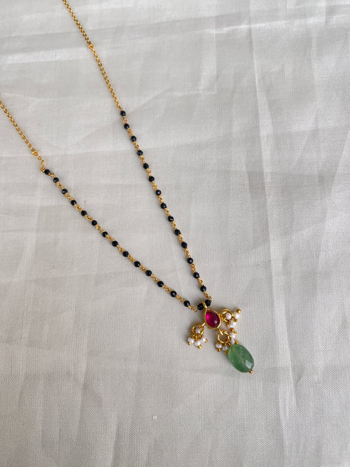 16 inches blackbeads with jadau Kundan pendant bb2009