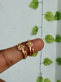 Panchaloham polished flower design toe rings tr019