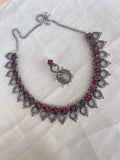 Oxidised neckset with earrings