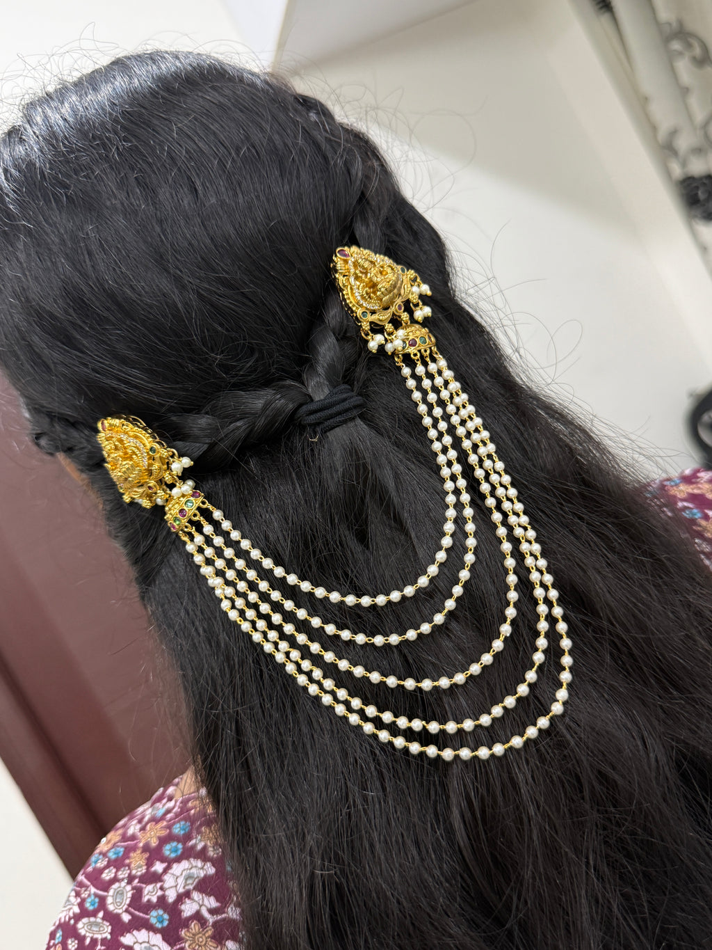Lakshmidevi kemp stones butta with 5 layers jada Billa jd009