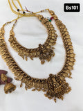 Bs101 Lakshmi Devi kasu bridal set short neckset and long haram