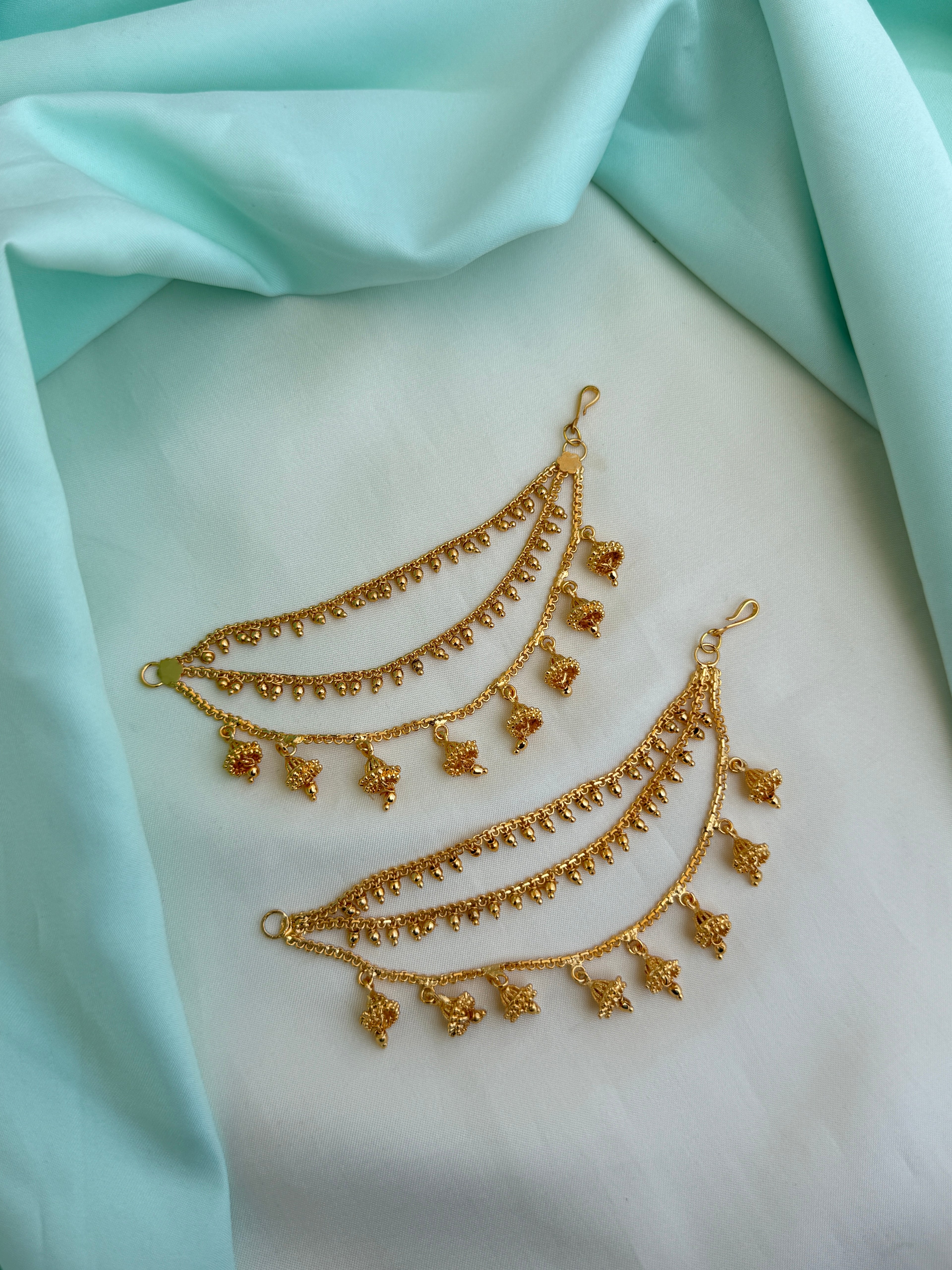 Ch231 3 layer's gold balls butta matt finish chempaswaralu