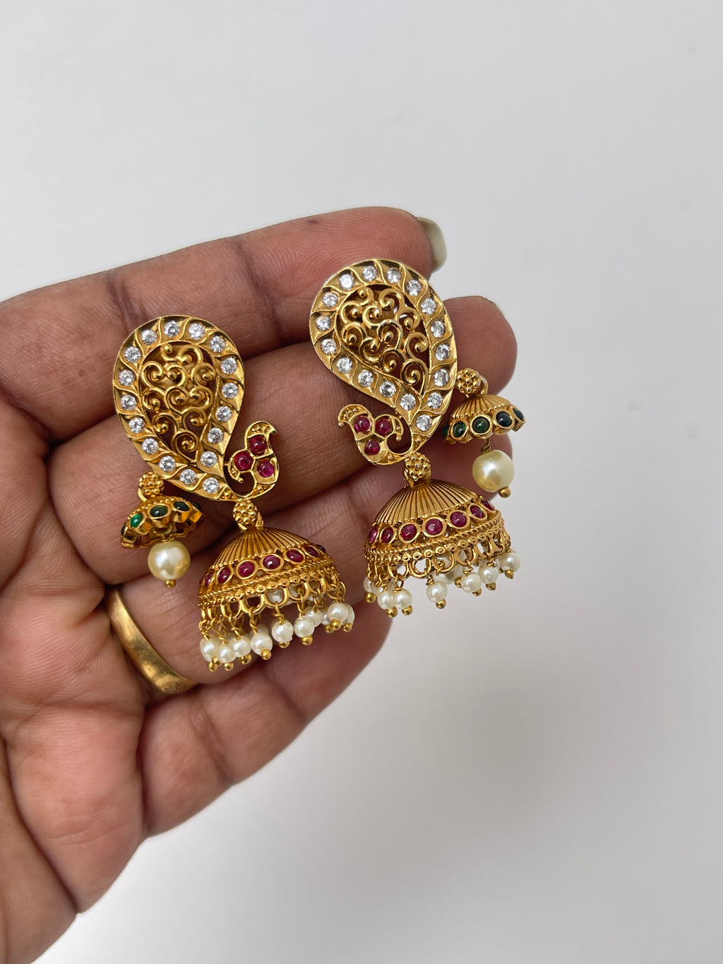 Peacock small butta earrings