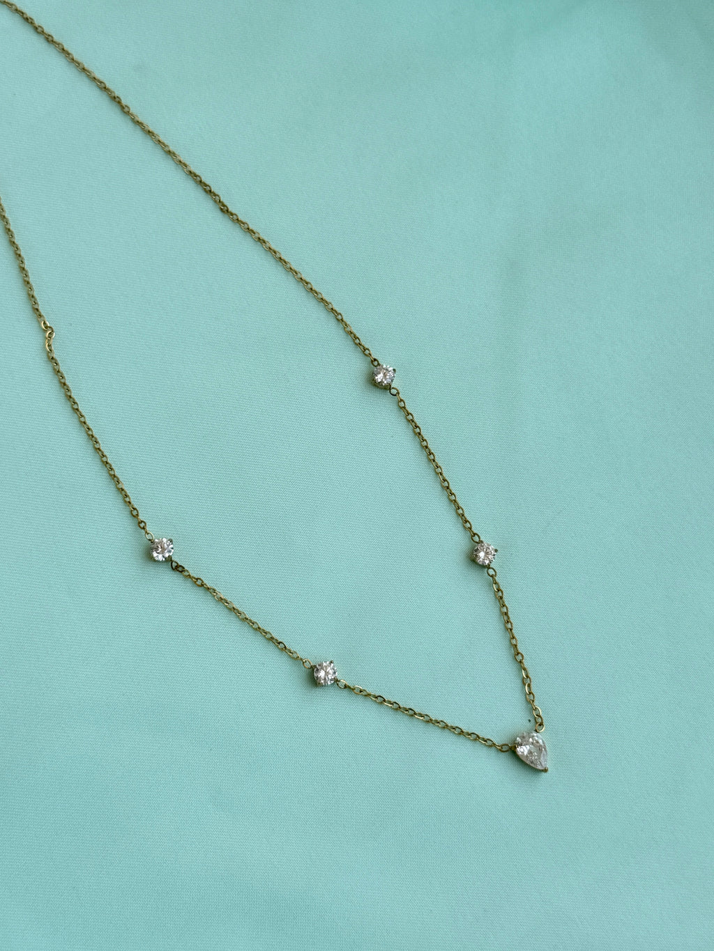 Dc059 anti tarnish stones drop 18inches adjustable daily wear chains