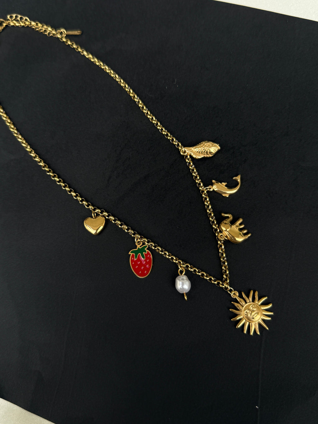 Dc016 funky sun strawberry Anti tarnish chain