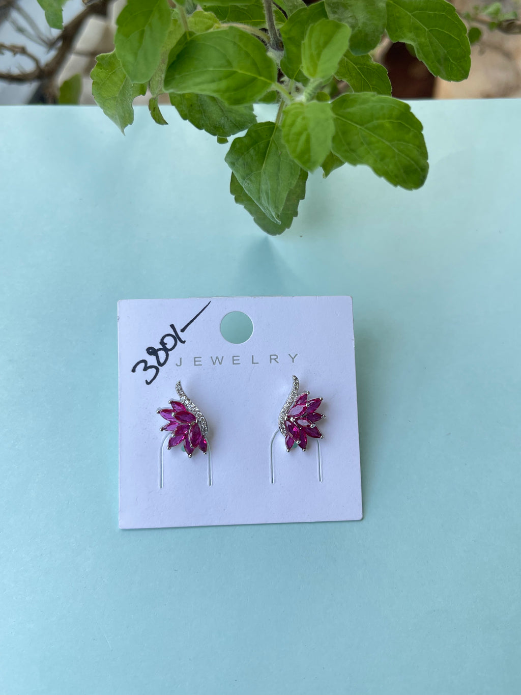 Half flower studs in 5 colors