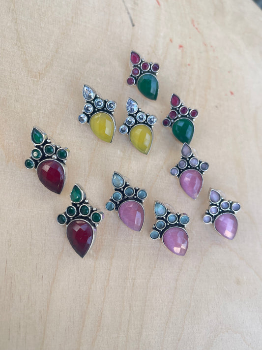 Drop shape candy studs in 4 different colors
