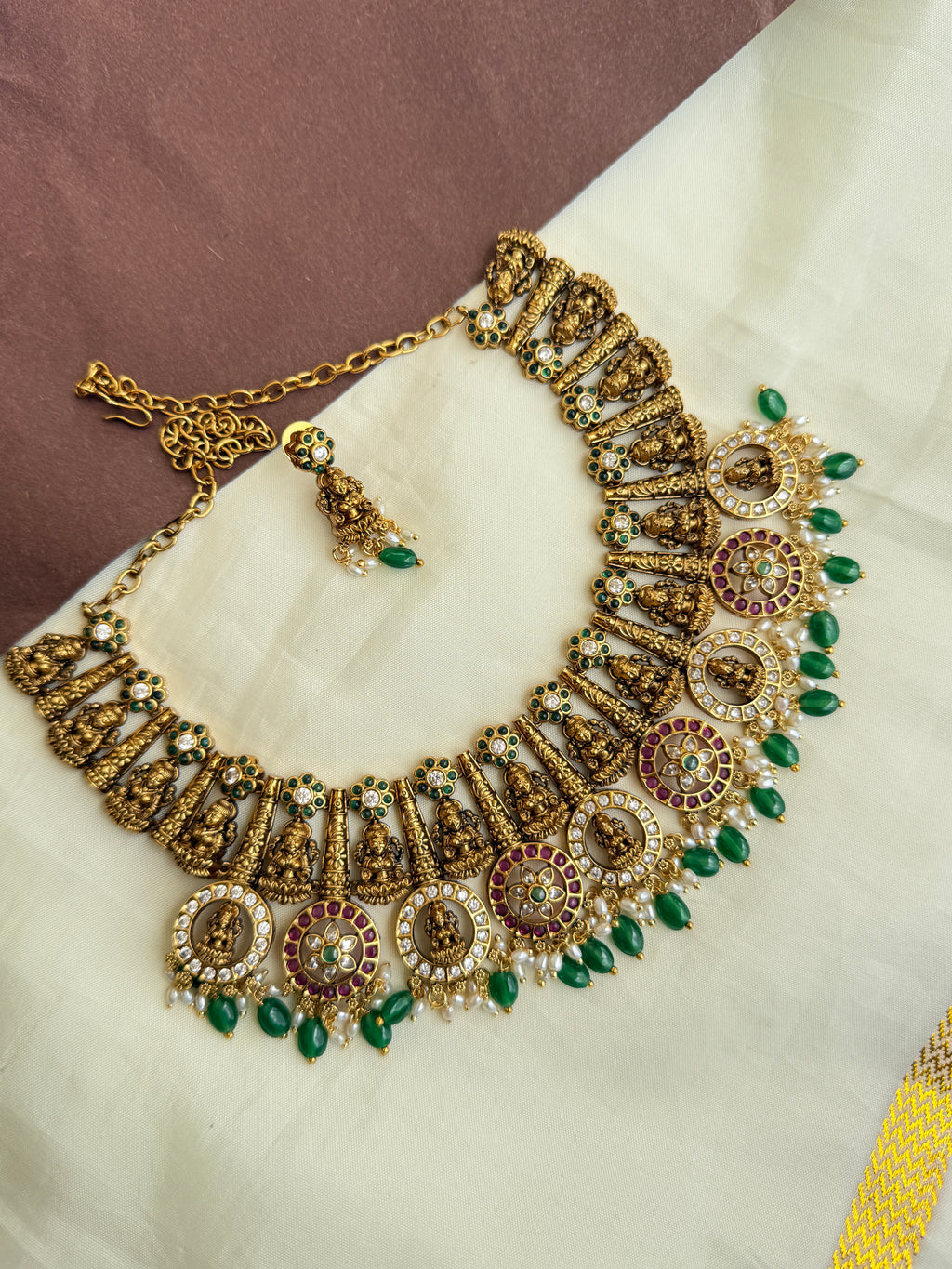 Ns319 bottumala Kemp uncuts Lakshmi Devi nakshi neckset