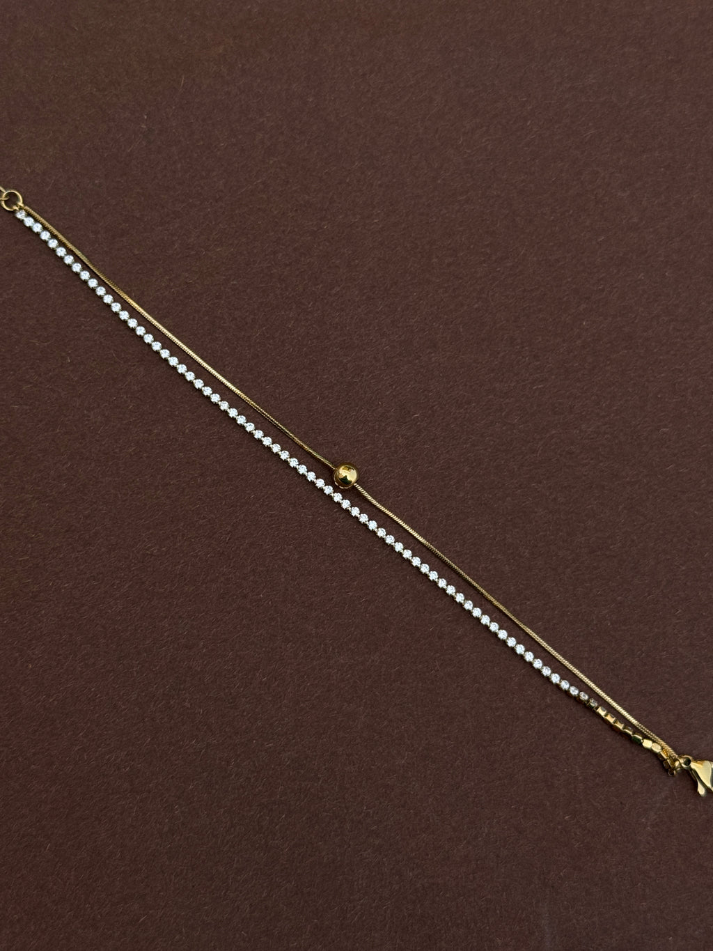 Ab556 Anti tarnish 2 layer's 8 inches chain bracelet