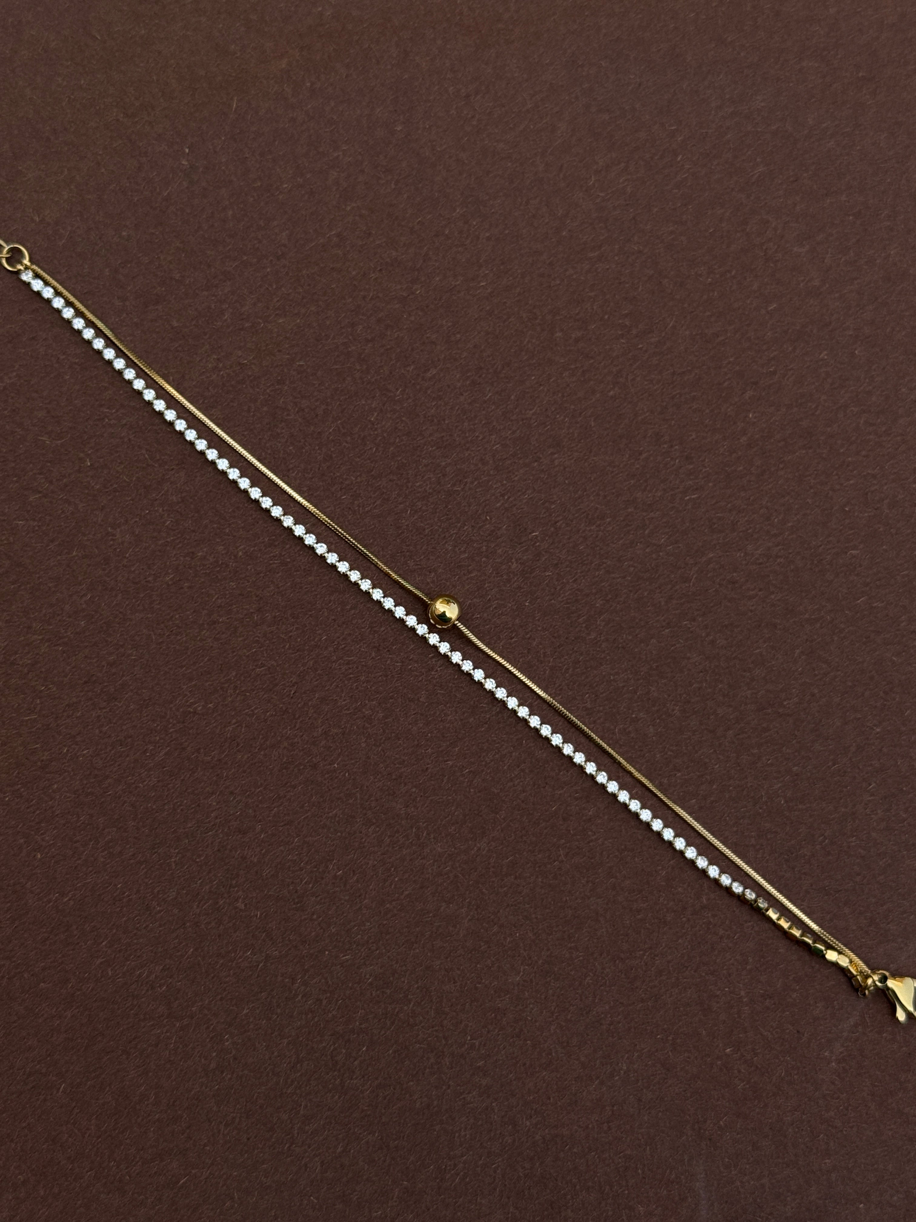 Ab556 Anti tarnish 2 layer's 8 inches chain bracelet