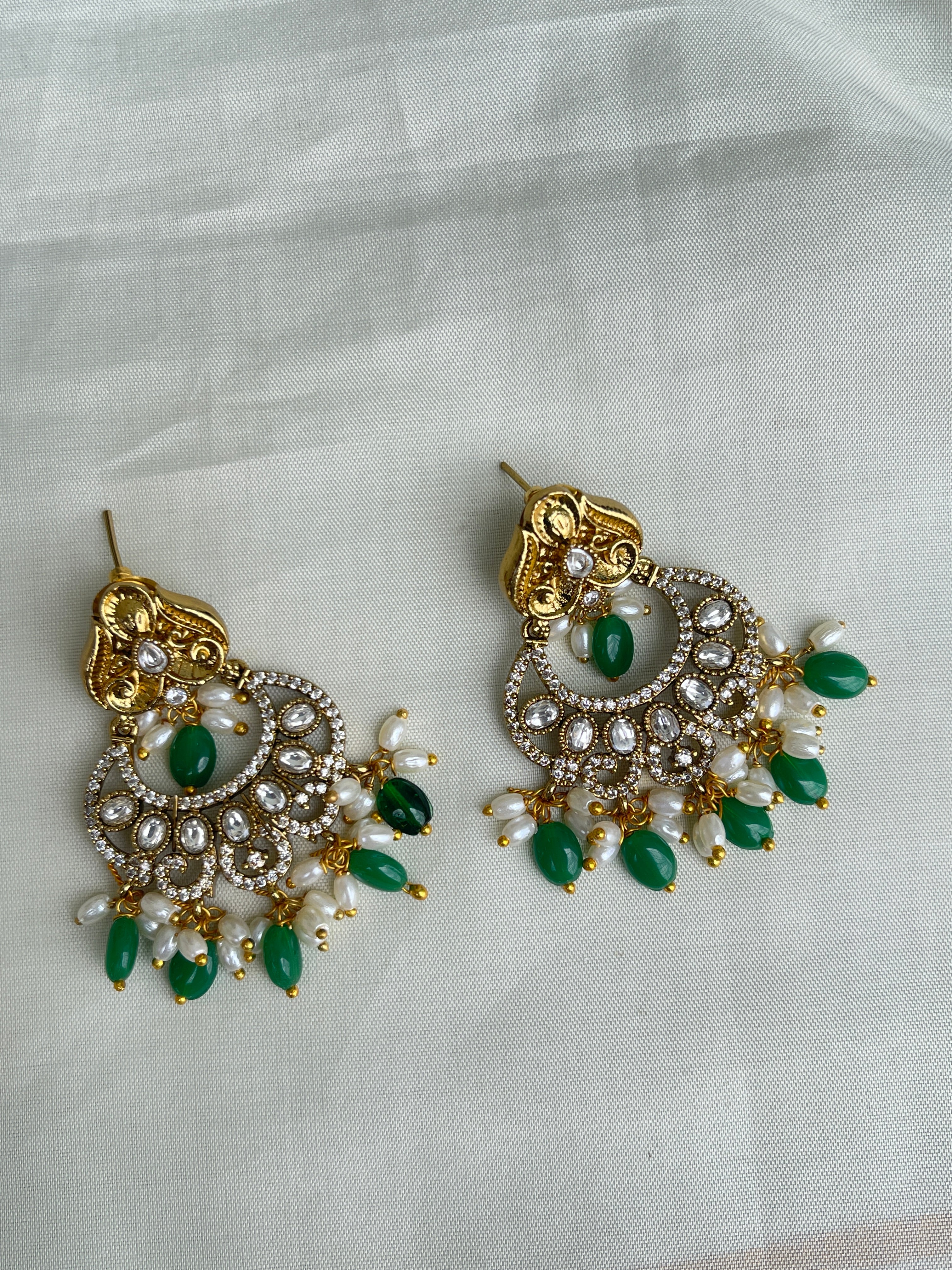 Victorian chandbali earrings