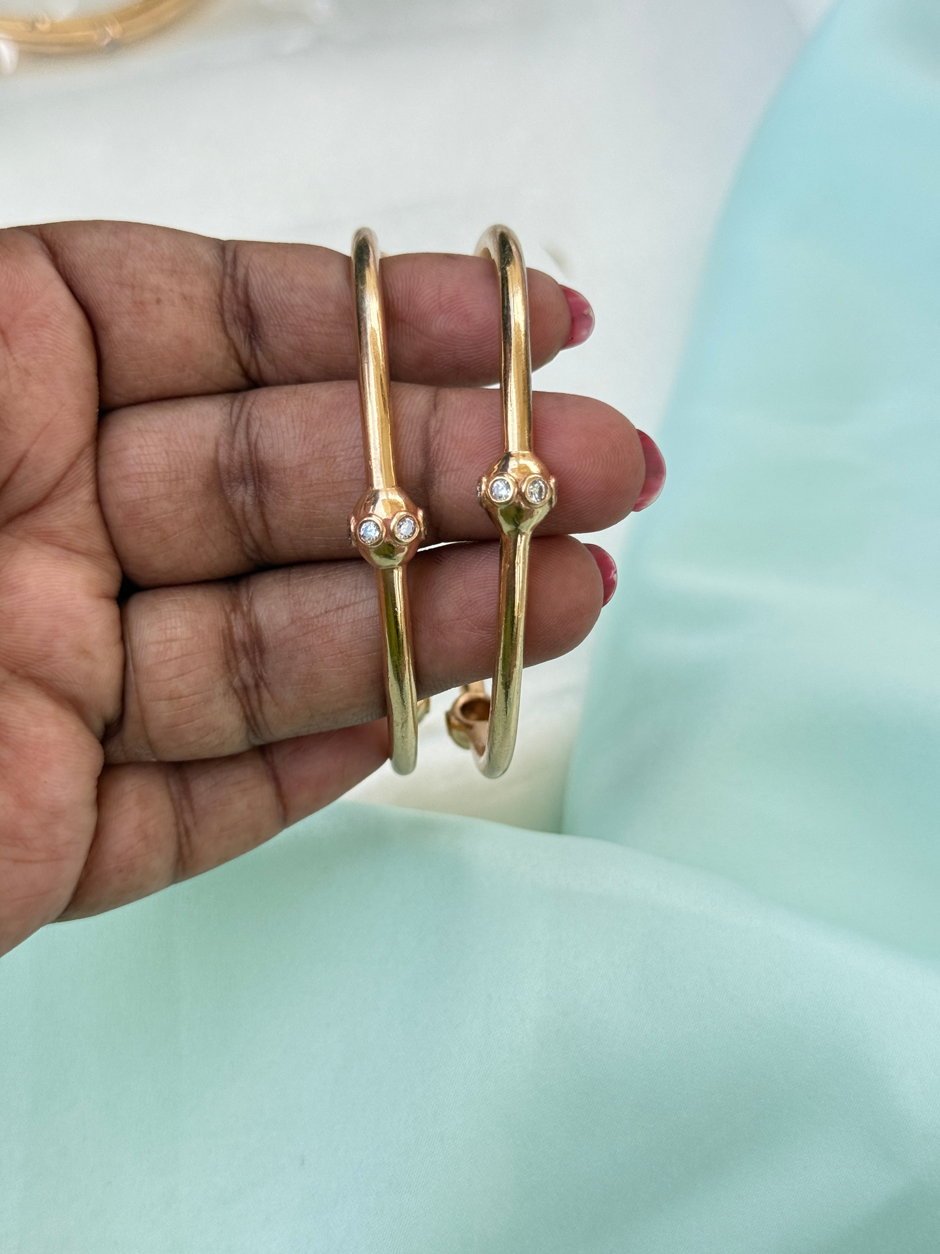 Ph033  Panchaloham unpolished  stone dailywear bangles