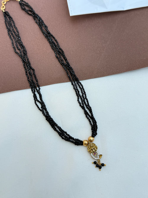 Bb062 18 inches 4 lines gold ball Crystal blackbeads