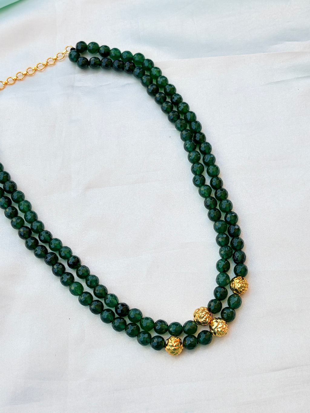 Bb355 gold balls with beads short Neckset