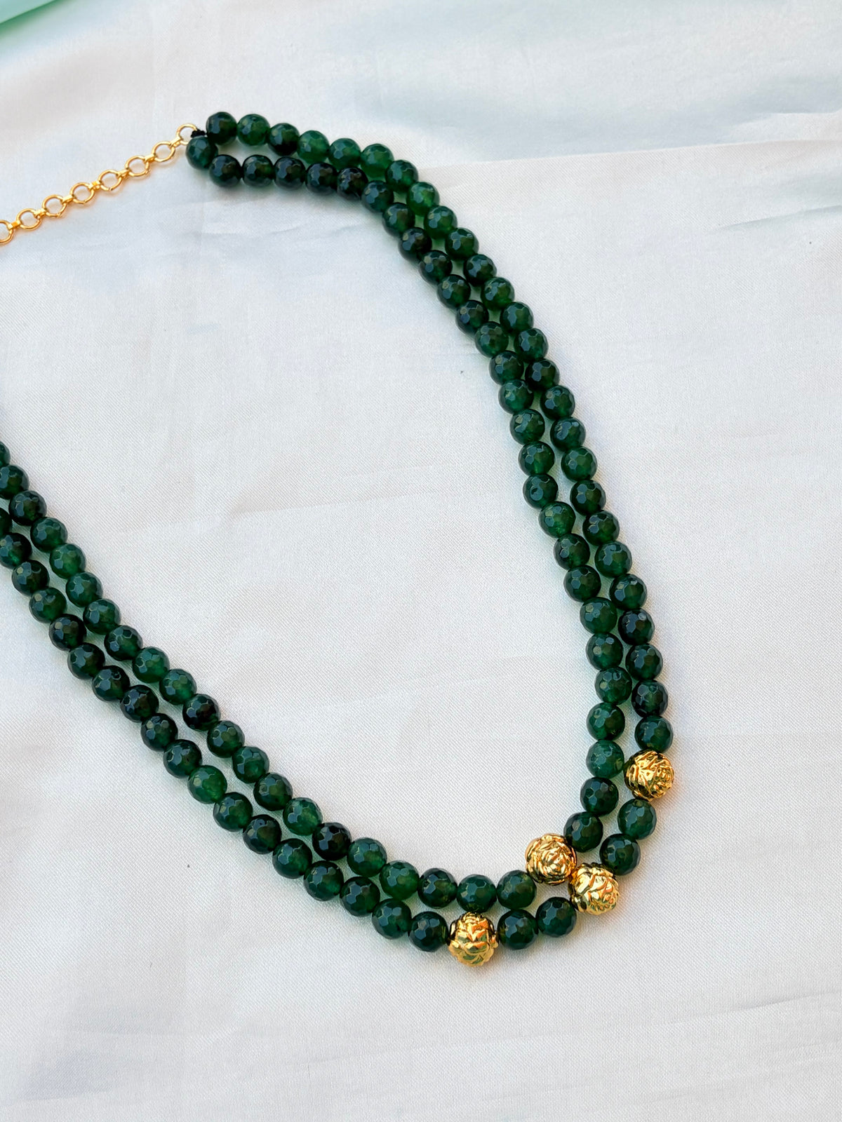 Bb355 gold balls with beads short Neckset