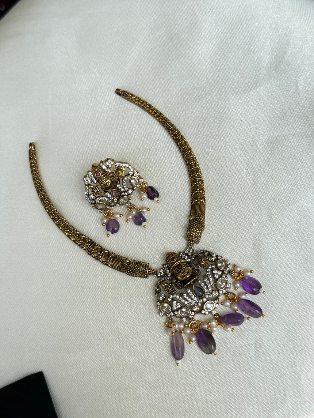 NS427 Lord Venkateshwara Kante Neckset with earrings