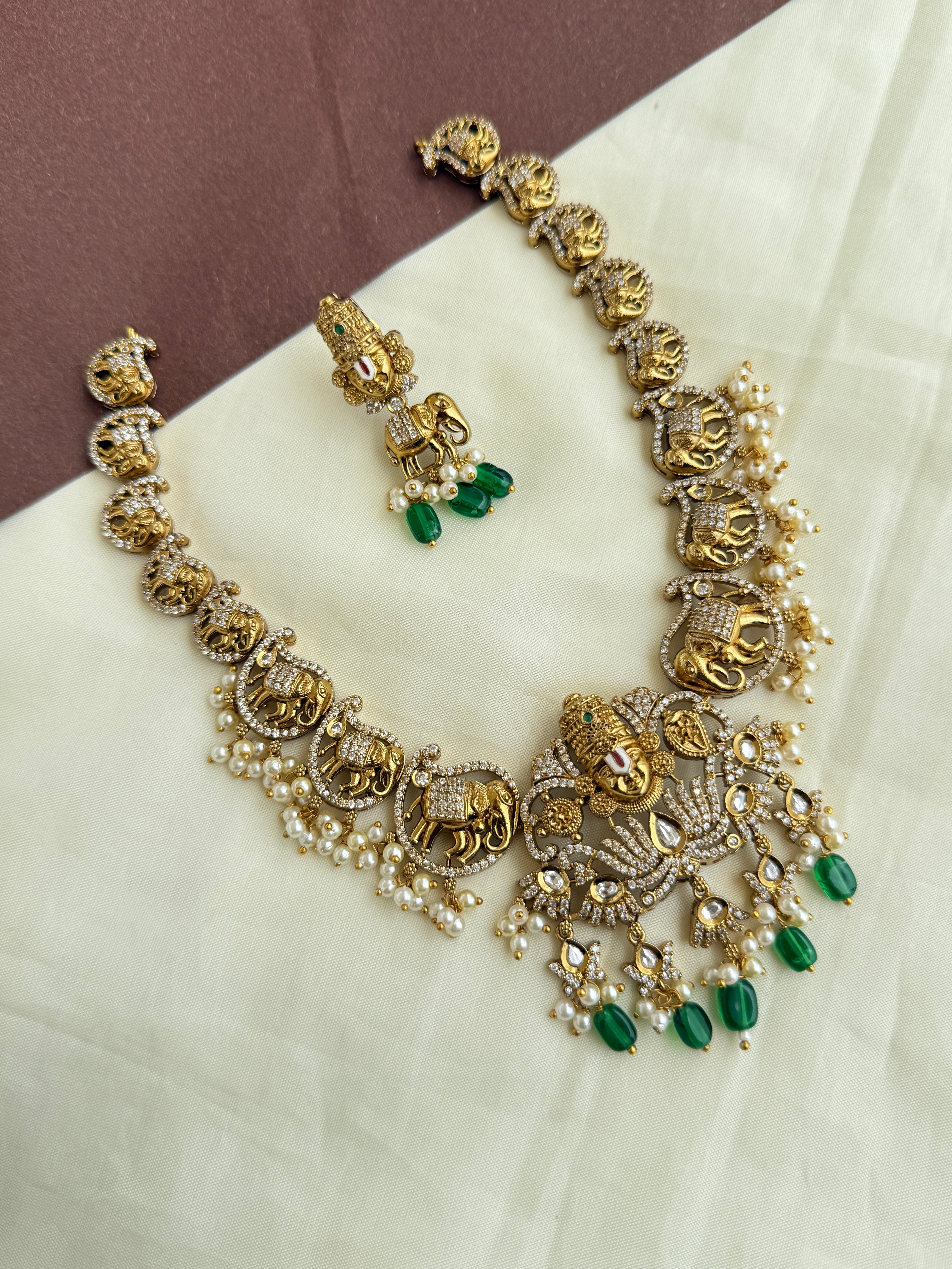 Ns278 lord Venkateswara elephant short neckset