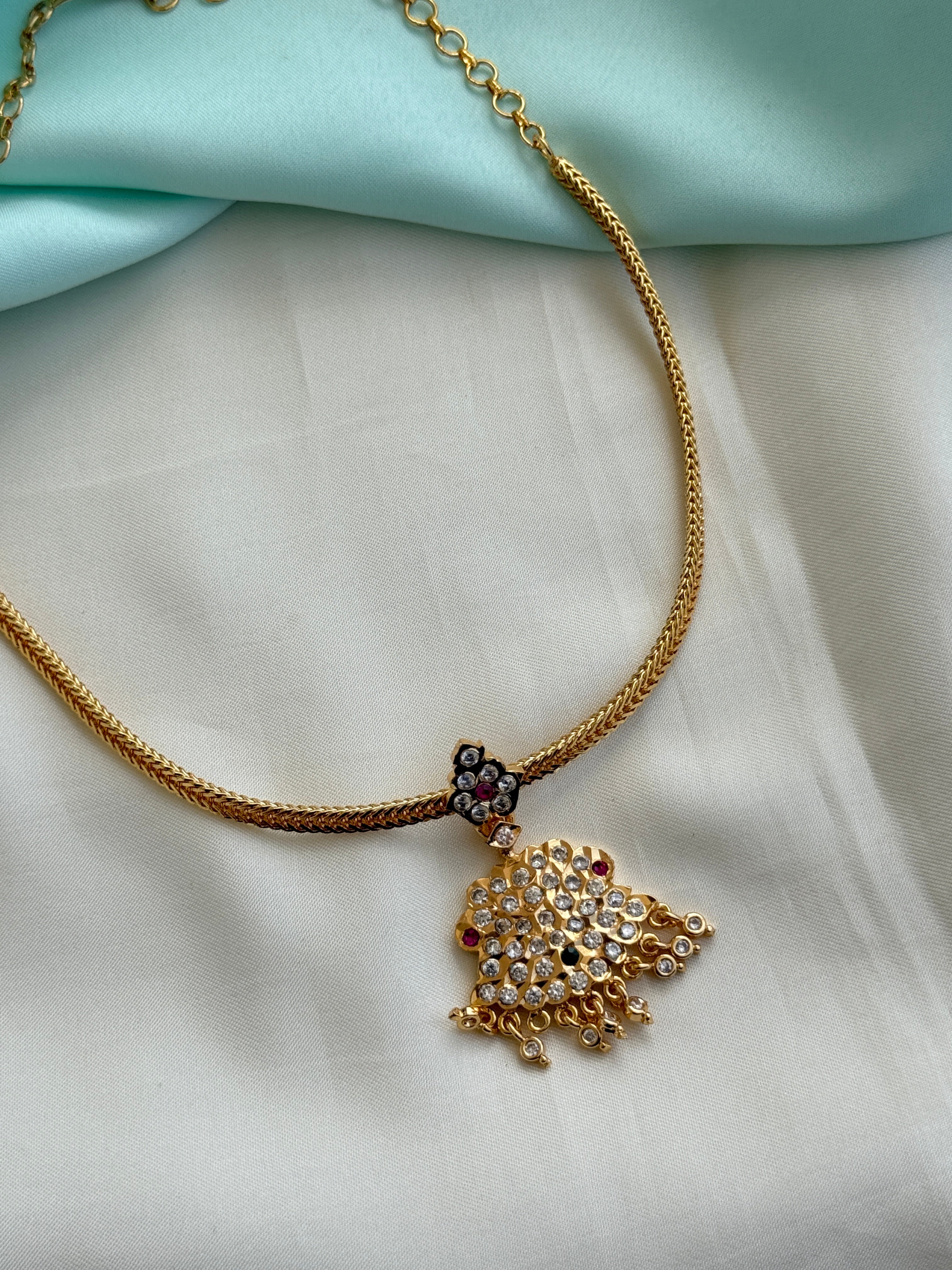 Ph543 panchaloham palished nano thread neckset