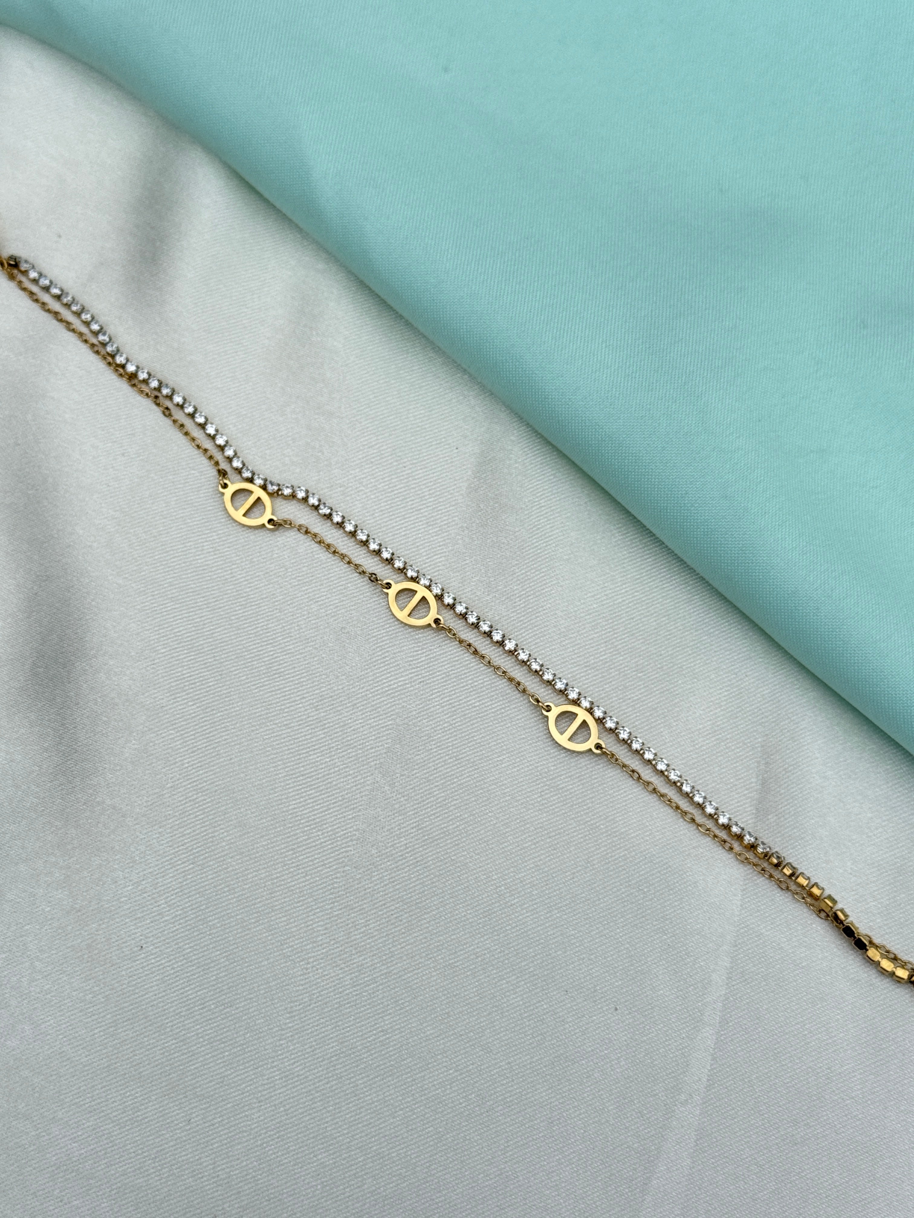 Ab604 anti tarnish 6.5inches 2:4 to 2:6 adjustable chain bracelet