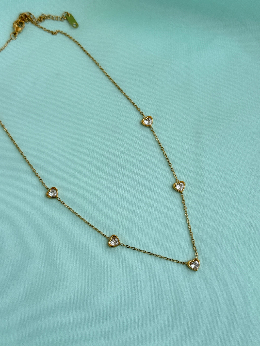 Dc111 anti tarnish heart stone 18inches adjustable daliy wear chains