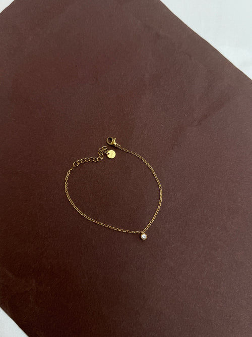 Ak128 anti tarnish single stone anklets 1 piece 199 and for 2 pieces 398