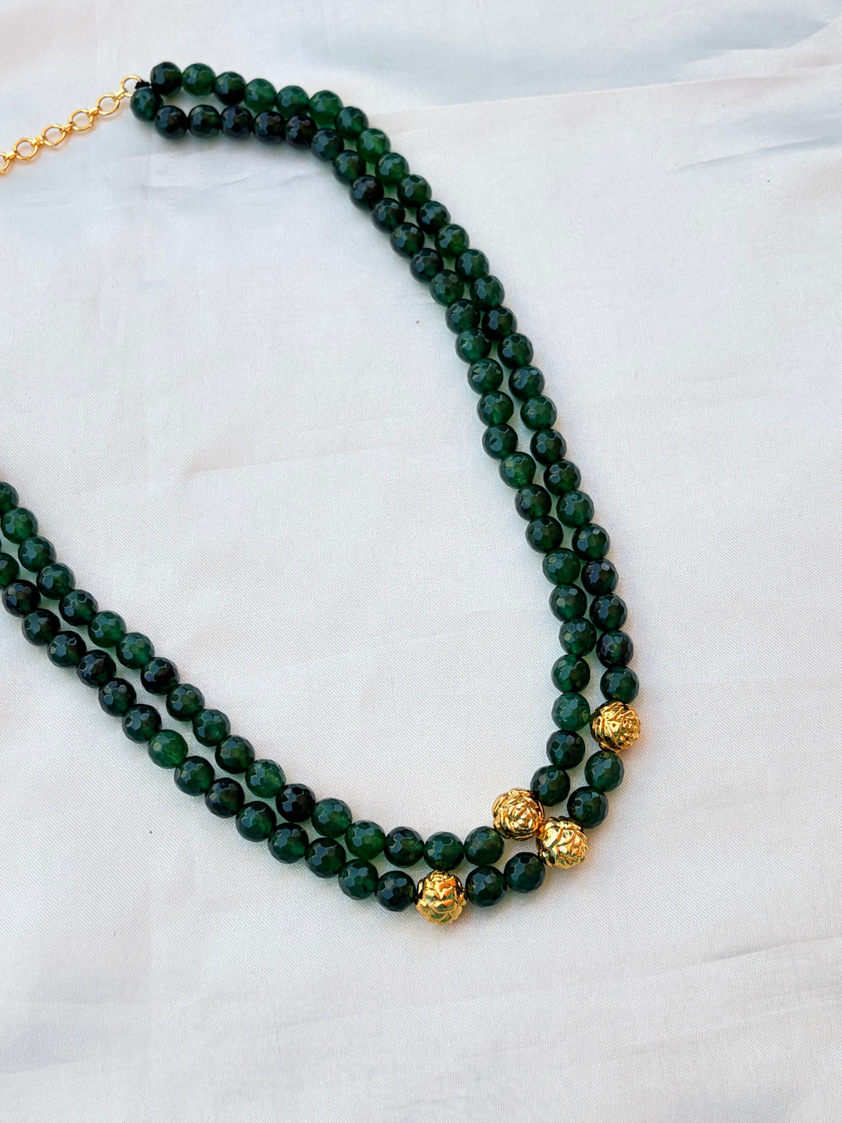 Bb355 gold balls with beads short Neckset