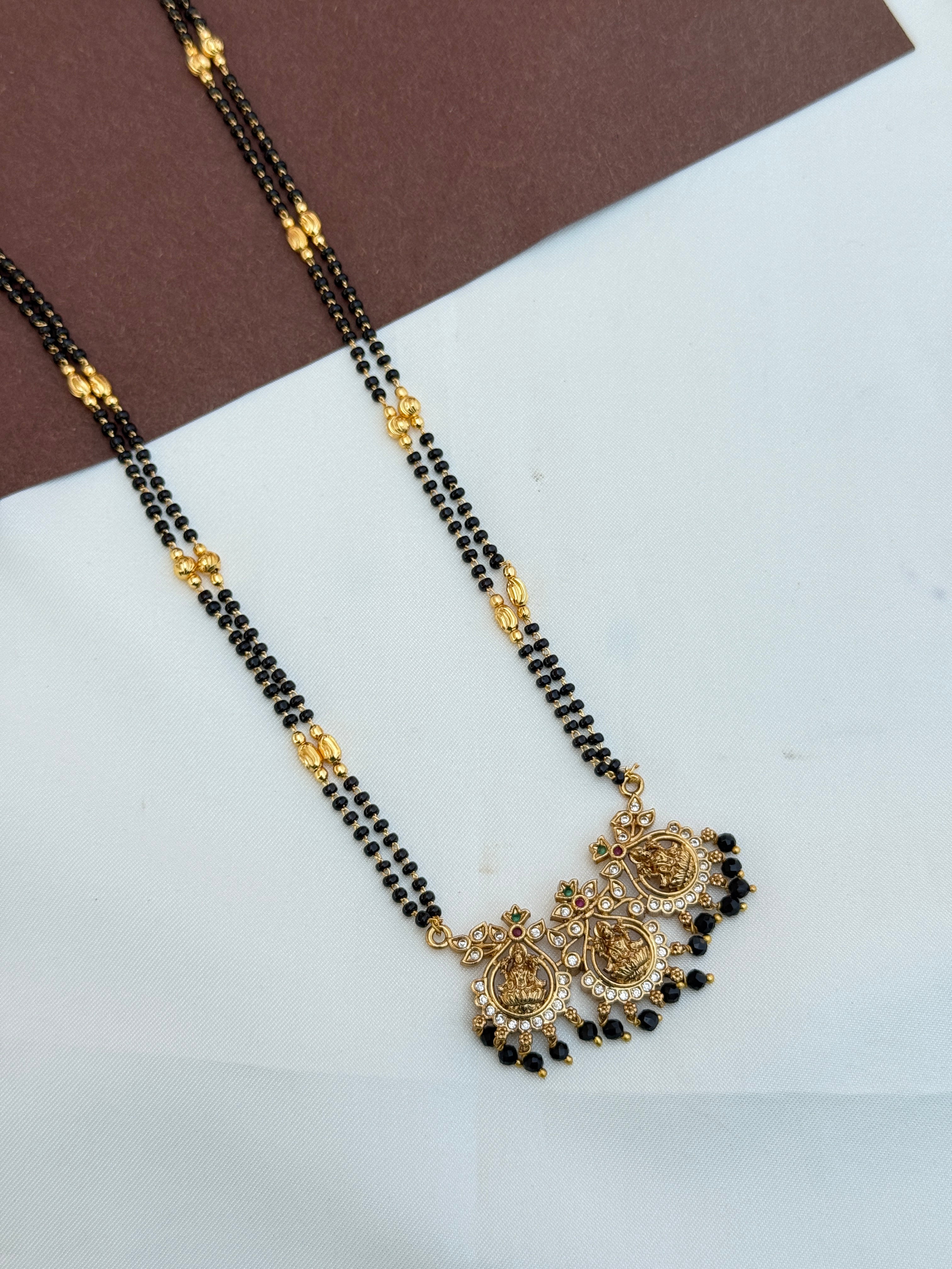 Bb106 26inches 2lines Lakshmidevi blackbeads