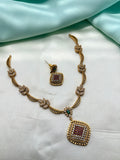 Cz multi stones Simple Neckset with Earrings Ns937