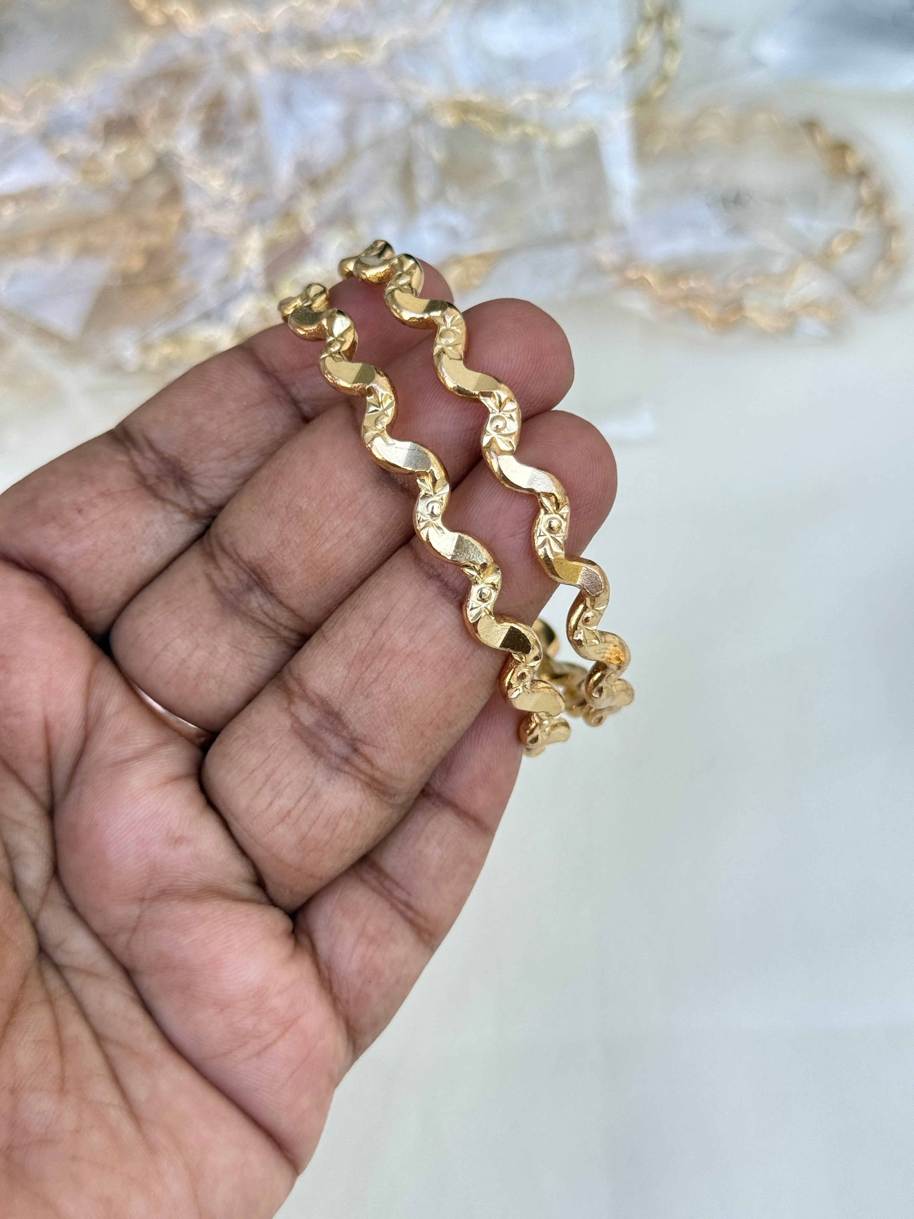 Ph164 panchaloham zigzag bangles