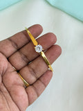 AB572 anti tarnish single stone 2.4 to 2.6 size openble kada bracelet