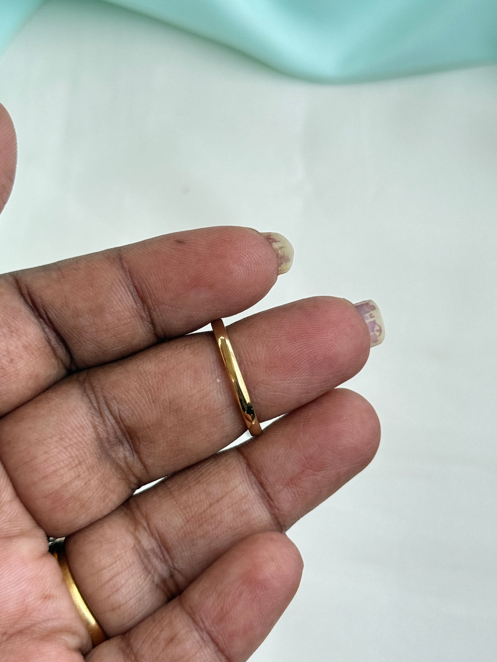Rg090 anti tarnish plain finger rings
