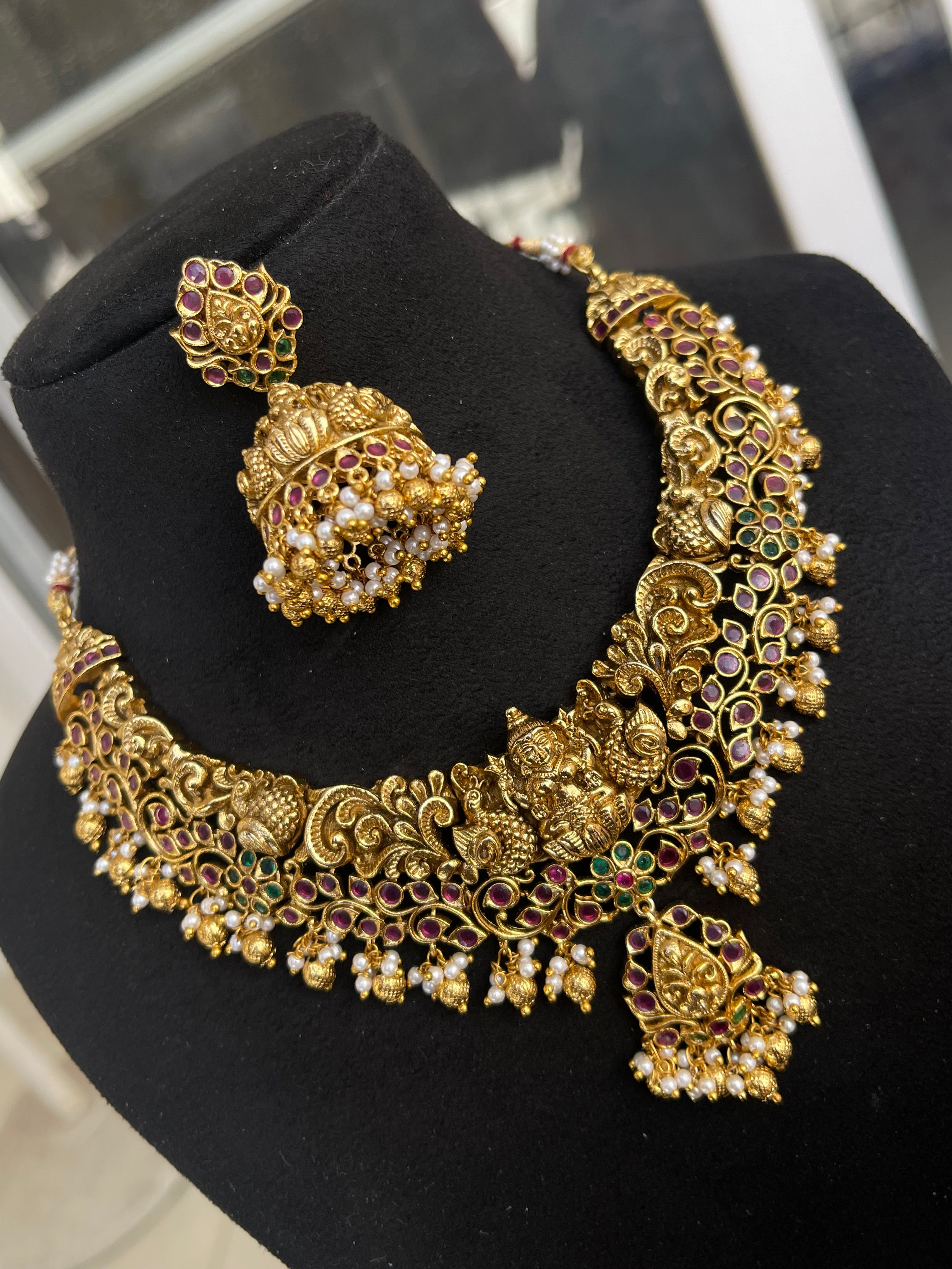 Lakshmi Devi nakshi neckset