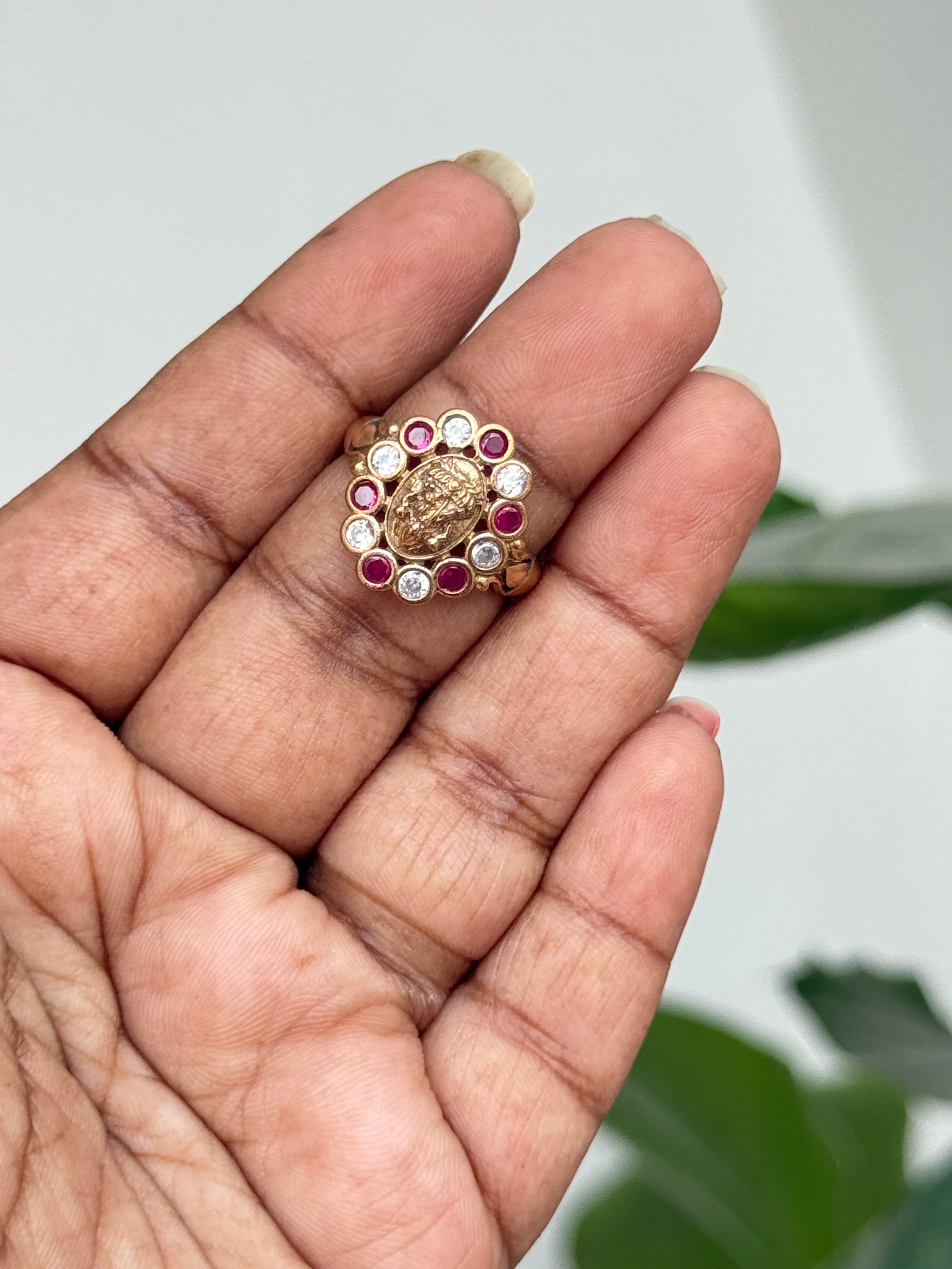 Rg021 panchaloham Lakshmi Devi finger ring size(6)
